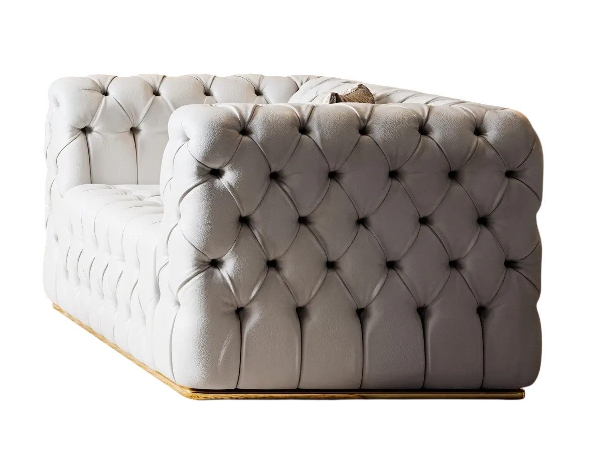 JVmoebel Loungesessel Großzügiger Weißer Chesterfield Sessel Exklusiver Loungesessel (1-St), Made in Europa