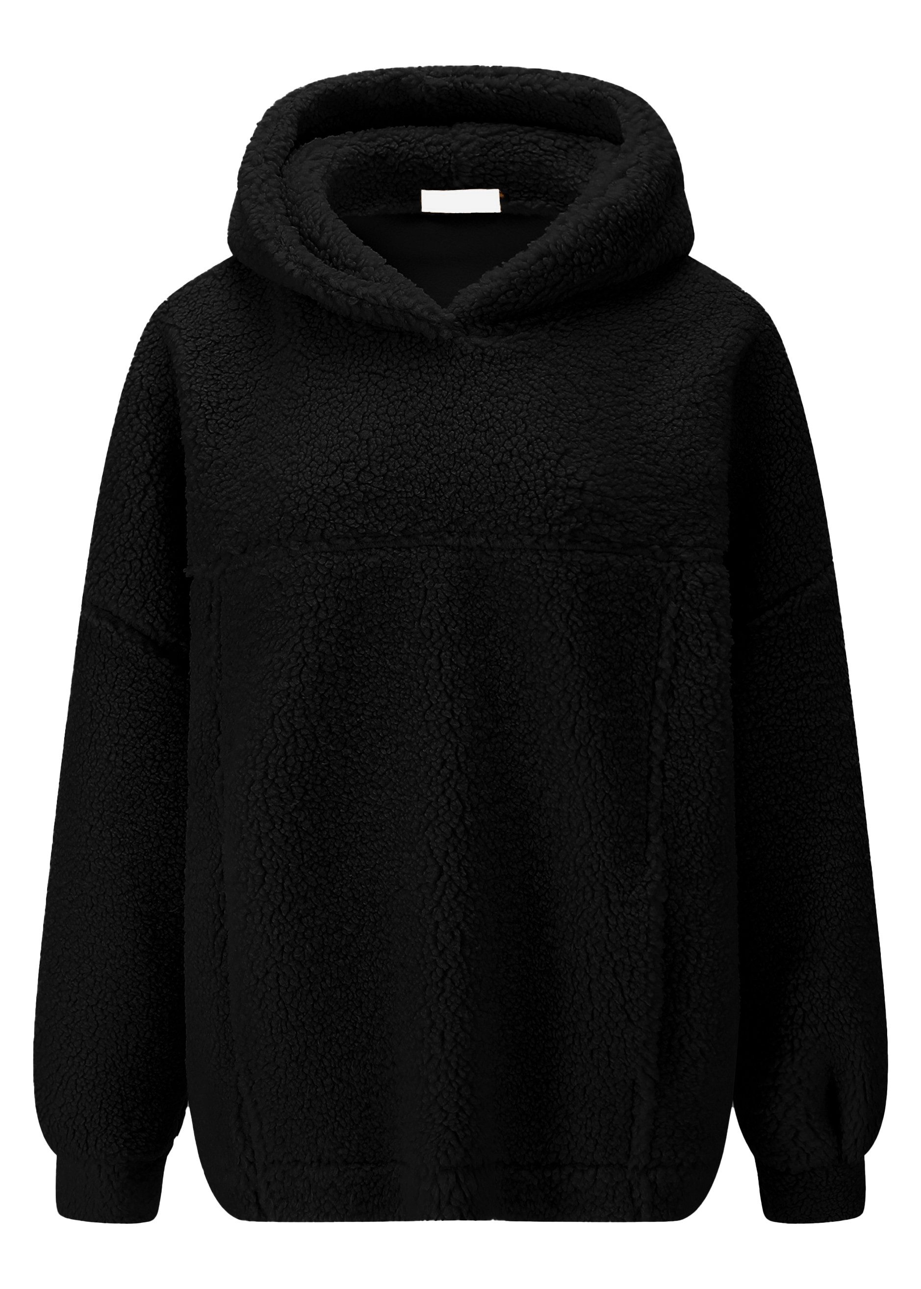 SASSYCLASSY Strickpullover Kuscheliger Oversize Teddy Kapuzenpullover günstig online kaufen