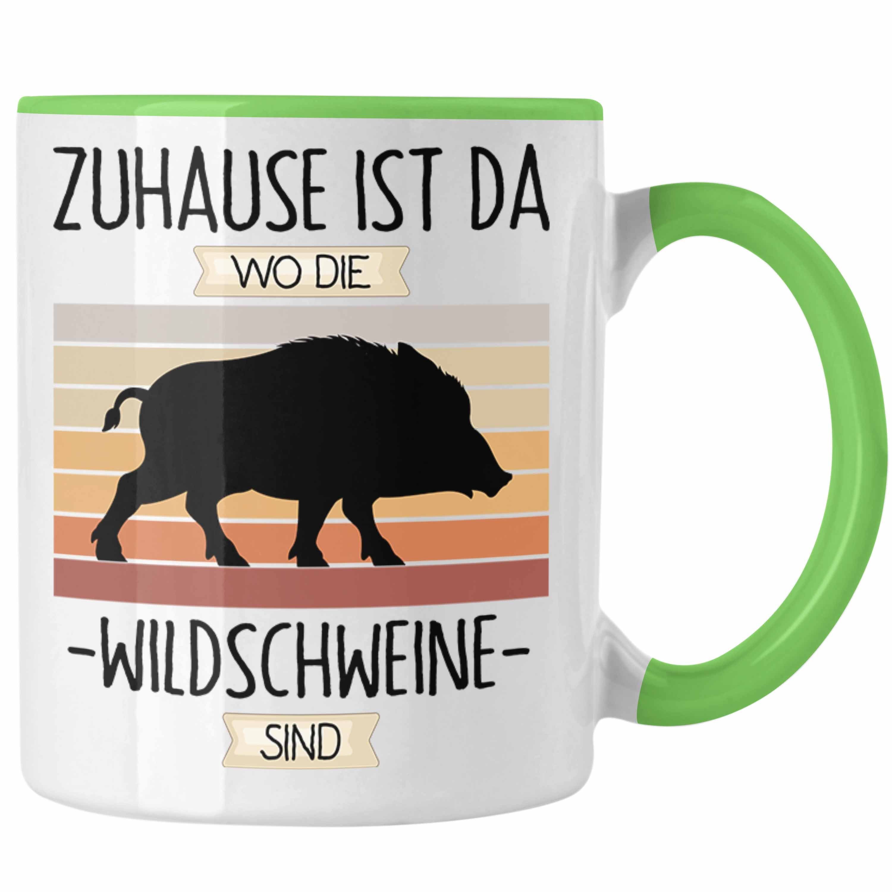 Trendation Tasse Jäger Tasse Geschenk Geschenkidee Lustiger Spruch Zuhause Ist Da Wo Di Grün | Teetassen