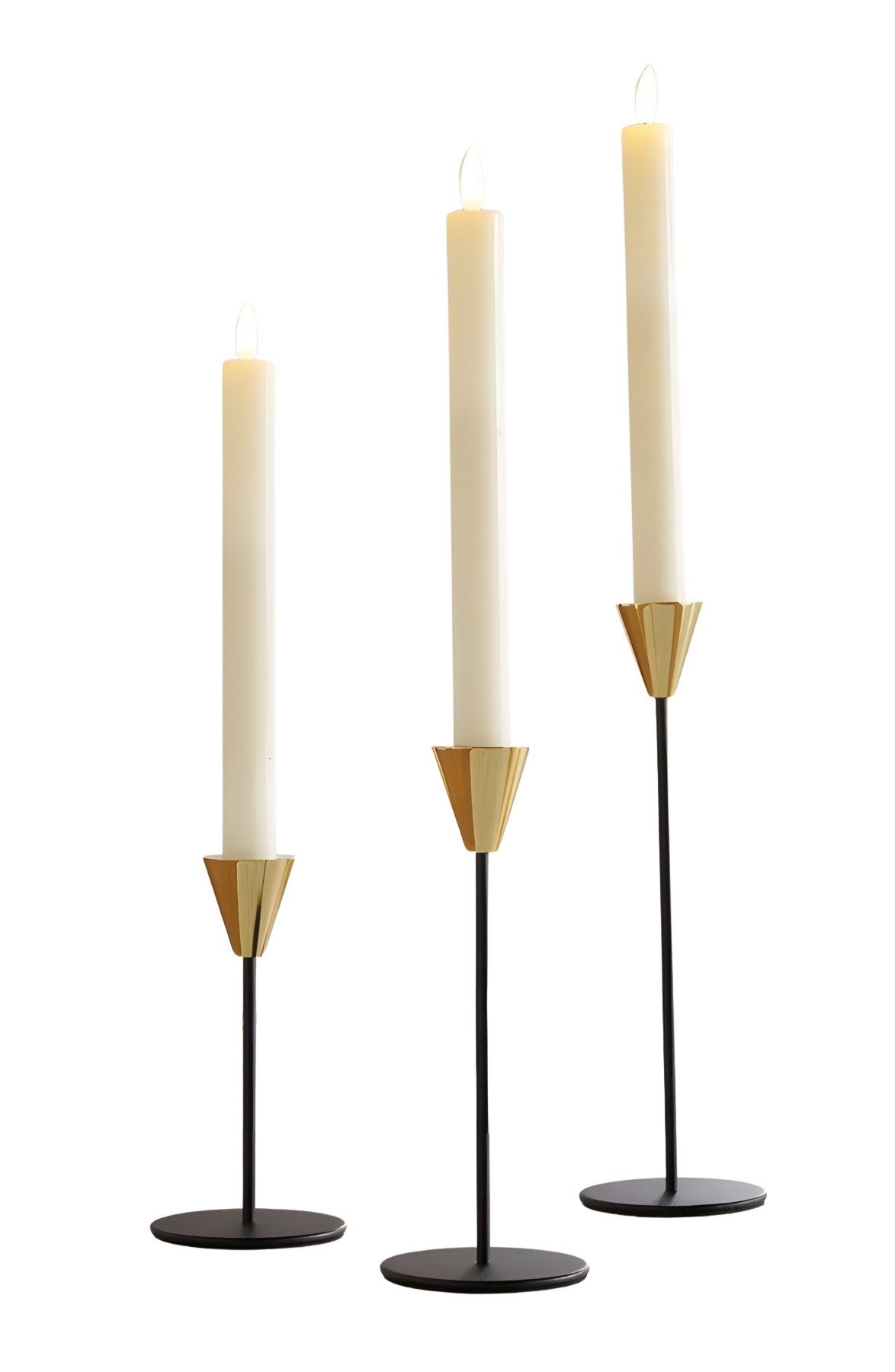 Dekoleidenschaft Kerzenständer "Schwarz & Gold" 16 - 25 cm hoch Metall Stab günstig online kaufen