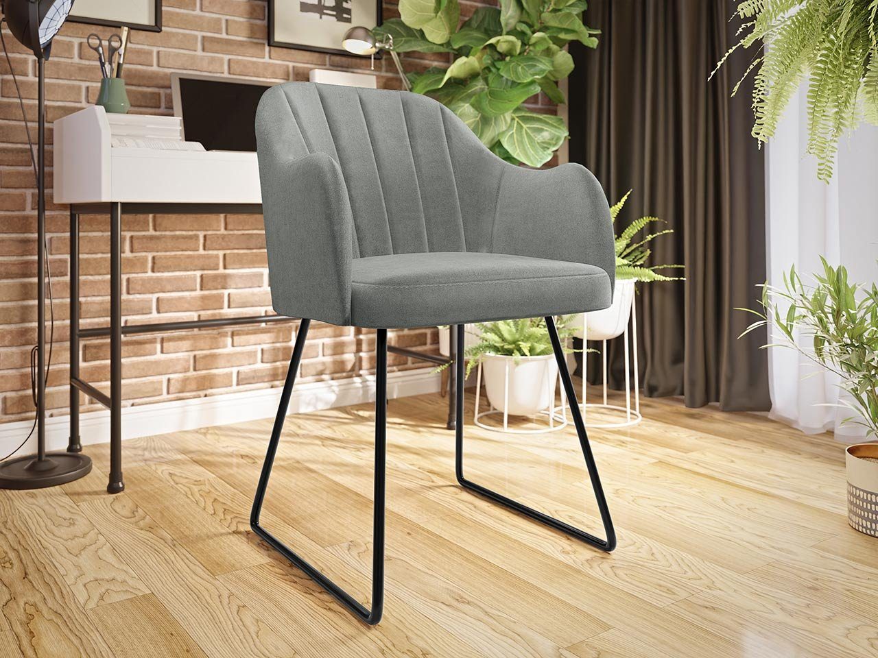 MIRJAN24 Stuhl SM101 (1 Stück), Beine aus Metall, 56x52x78 cm Magic Velvet 2217 | Stühle