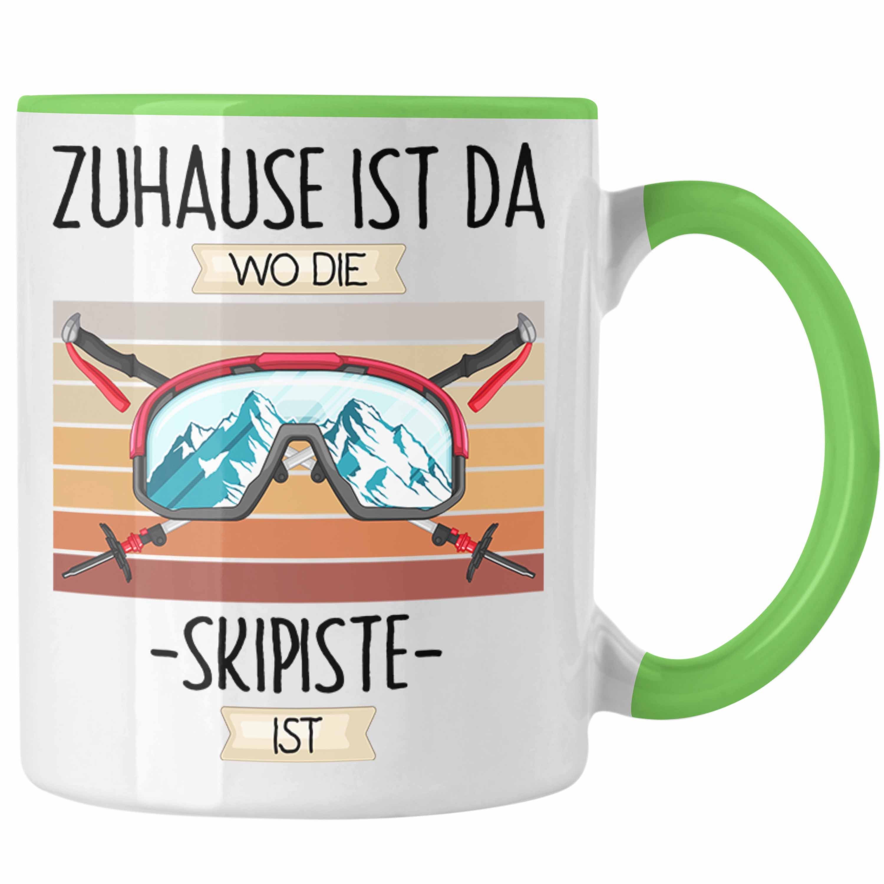 Trendation Tasse Ski Tasse Geschenk Geschenkidee Lustiger Spruch Zuhause Ist Da Wo Die Grün