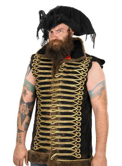 Elope Kostüm »Piratenhut Geisterschiff«, Schwarzer Dreispitz mit Stofffetzen