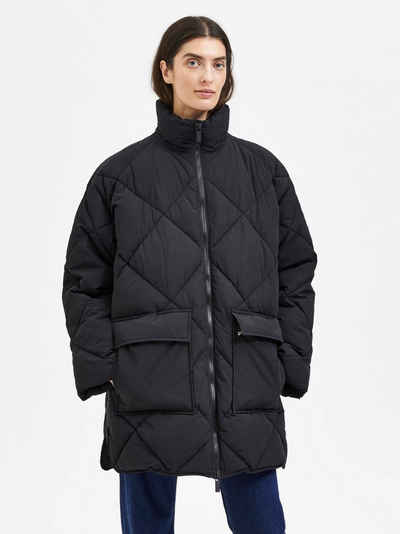 SELECTED FEMME Winterjacke Wattierte Oversized Puffer Jacke Stepp Blouson ohne Kapuze SLFHEIDI 4356 in Schwarz