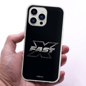 DeinDesign Handyhülle Fast & Furious Logo Offizielles Lizenzprodukt Fast X Logo Metal, Apple iPhone 13 Pro Silikon Hülle Bumper Case Handy Schutzhülle