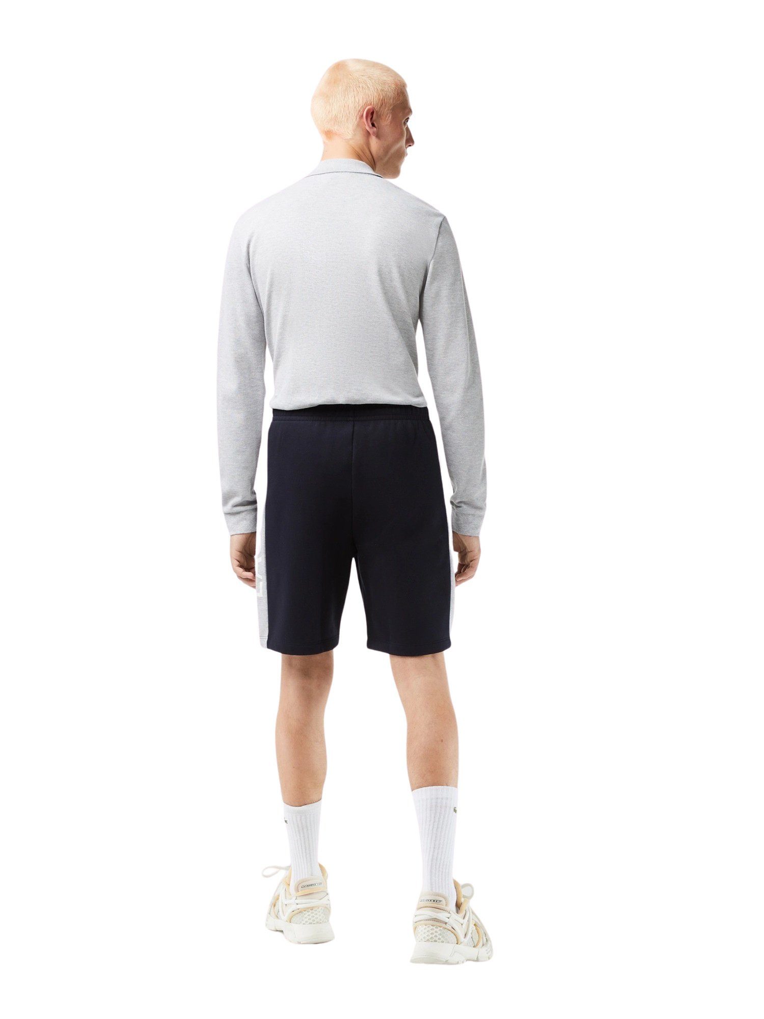 hellgrau Baumwollfleece Sweatshorts (1-tlg) Shorts aus marine Hose Lacoste
