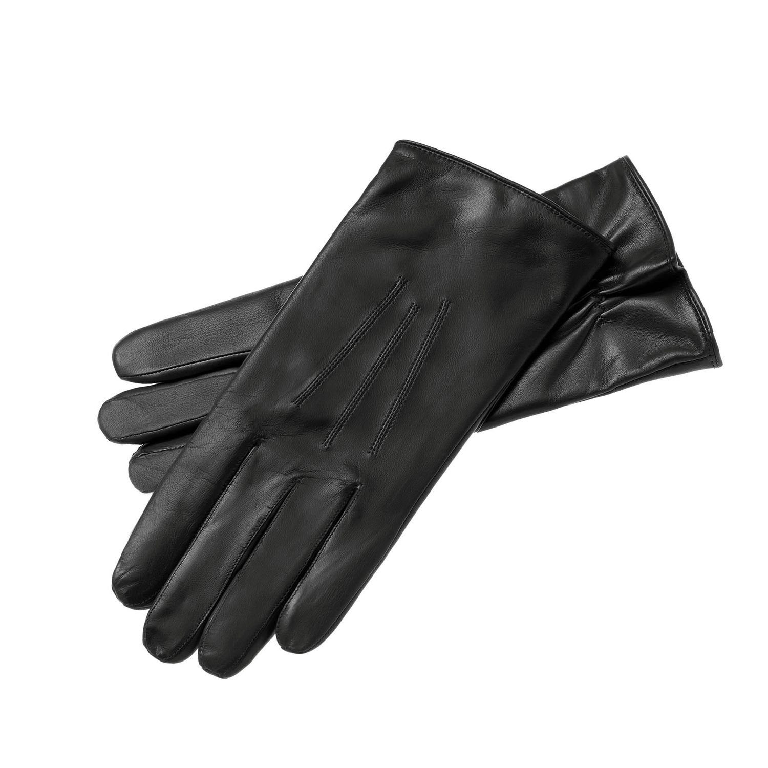 eem-fashion Lederhandschuhe mit Wollfutter in Schwarz für Herren Herren Accessoires Handschuhe 