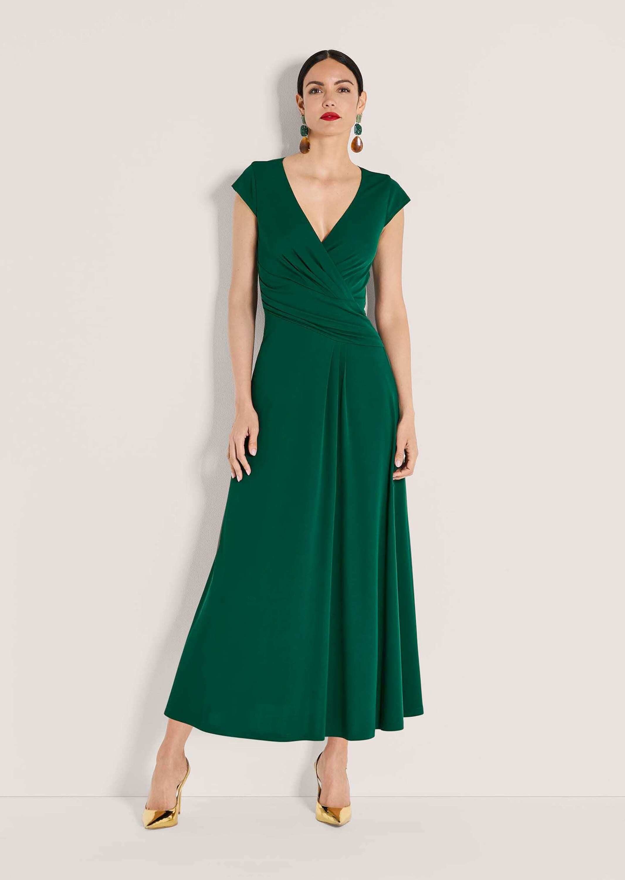 MADELEINE Maxikleid Maxikleid in Wickeloptik Viskosekleid mit V-Ausschnitt, günstig online kaufen