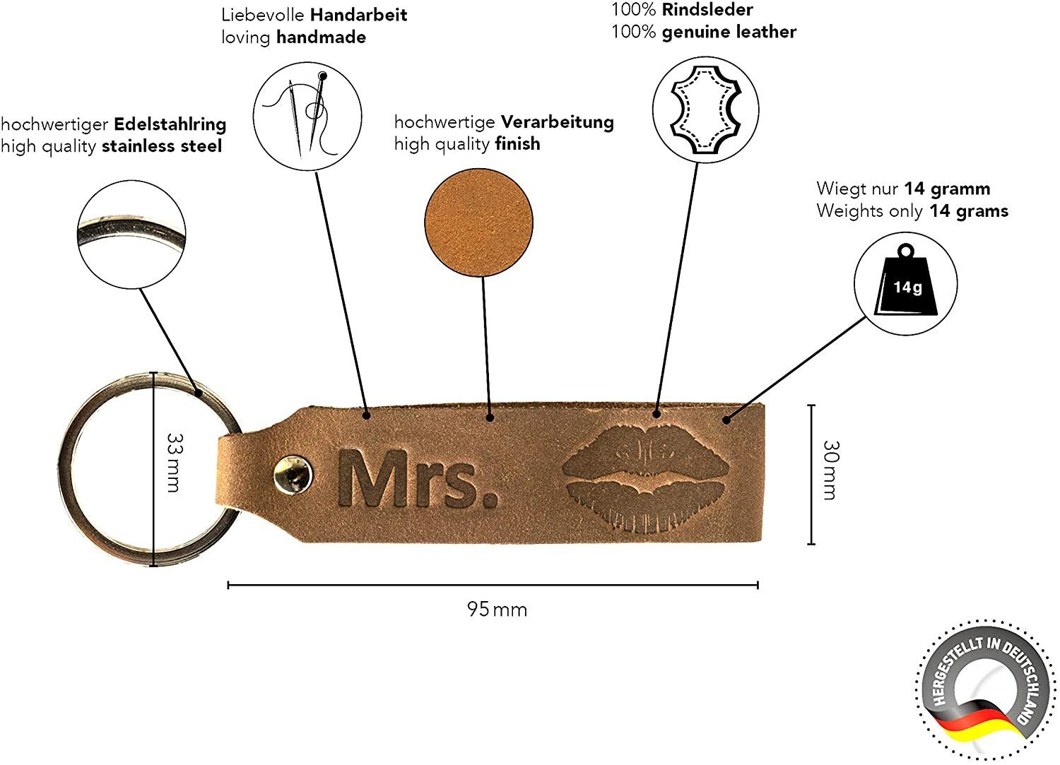 Ankerpunkt Schlüsselanhänger Set sie Frau Jahrestag für für Mr. Valentinstag Mrs. & mit Geburtstag, Männer & - zum Geschenke (Set, Mann 2-tlg), - Gravur Frauen Geschenk ihn