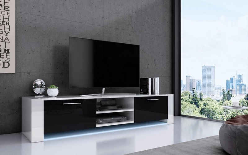 Luxusbetten24 Sideboard TV Lowboard Shine, mit LED-Beleuchtung