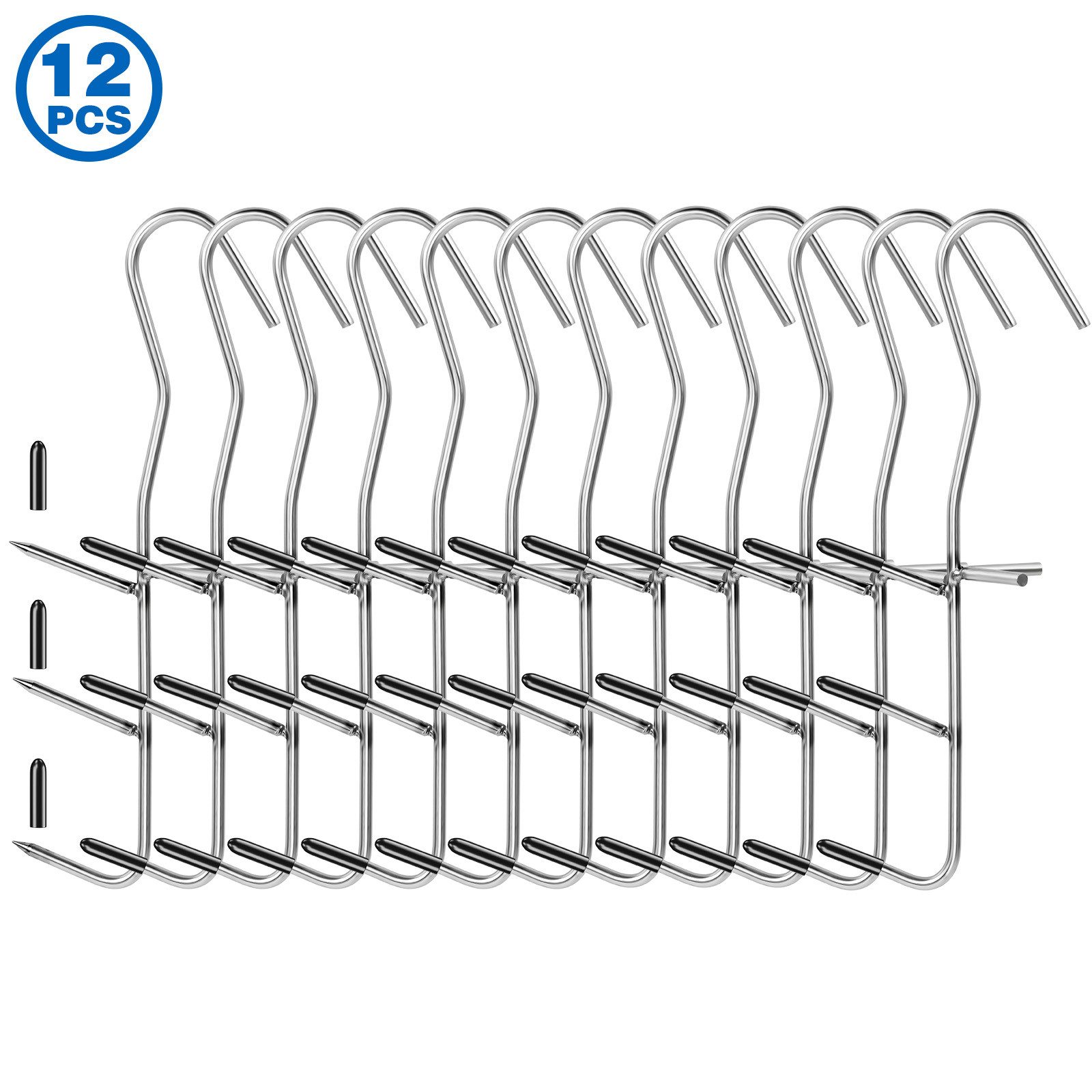 Lumkudos Grillhaken Räucherfischhaken 12 Stück zum Aufhängen von Räucherfisch, (12 tlg), 304 Edelstahl, 20 × 7 cm, Haken: 4,5 cm, Drahtdurchmesser: 0,3 cm