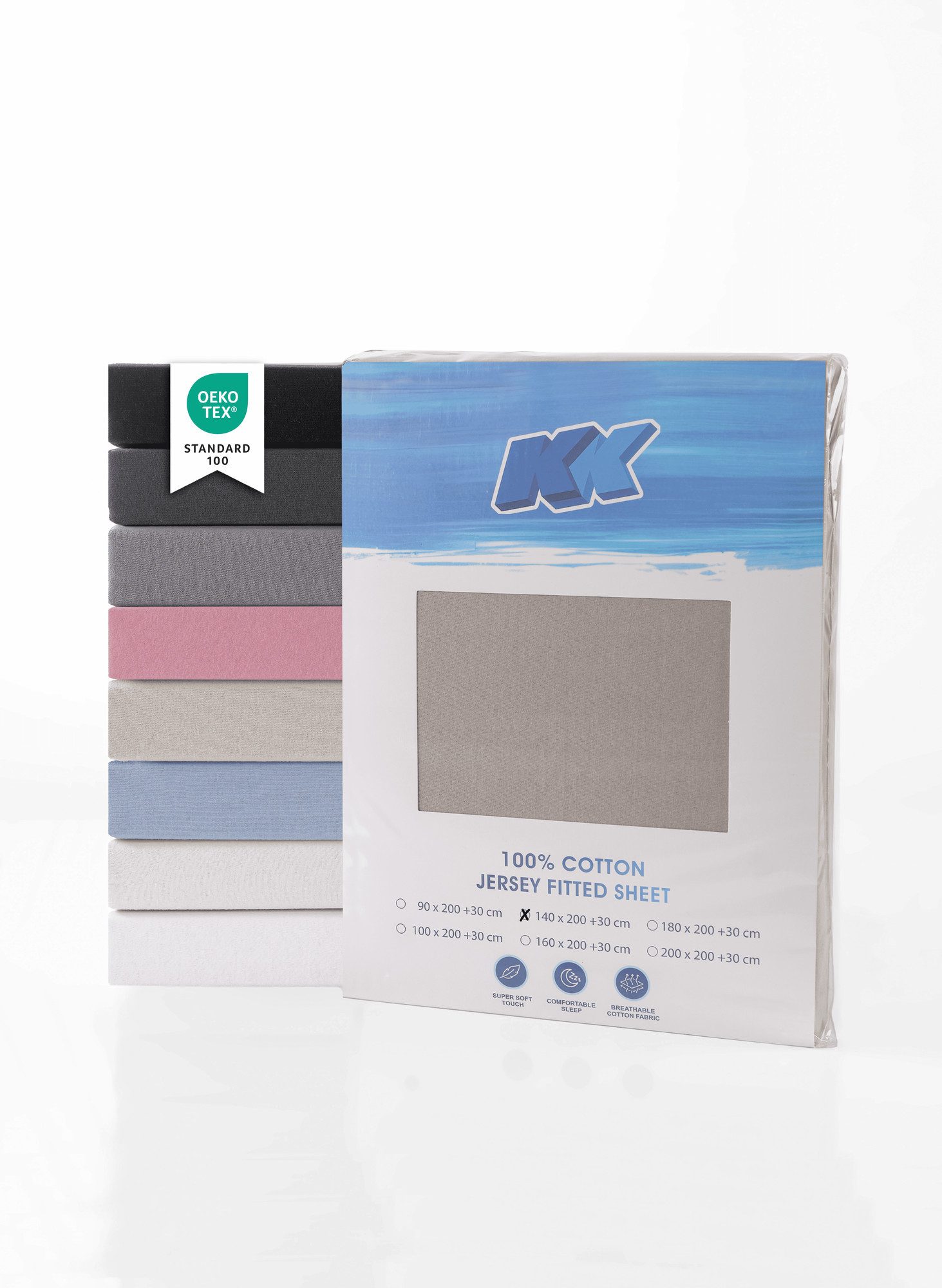 KK Shopping Bettwäsche Jersey Spannbettlaken Baumwolle 140x200+30 cm, diverse Farben, 1 teilig