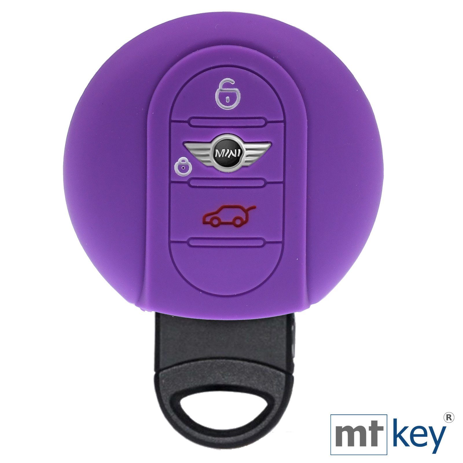Tasten Lila mit Schutzhülle KEYLESS Mini F55 F56 Autoschlüssel F57 F60 Schlüsselband, Clubman für Silikon Countryman Schlüsseltasche mt-key F54 Softcase 3
