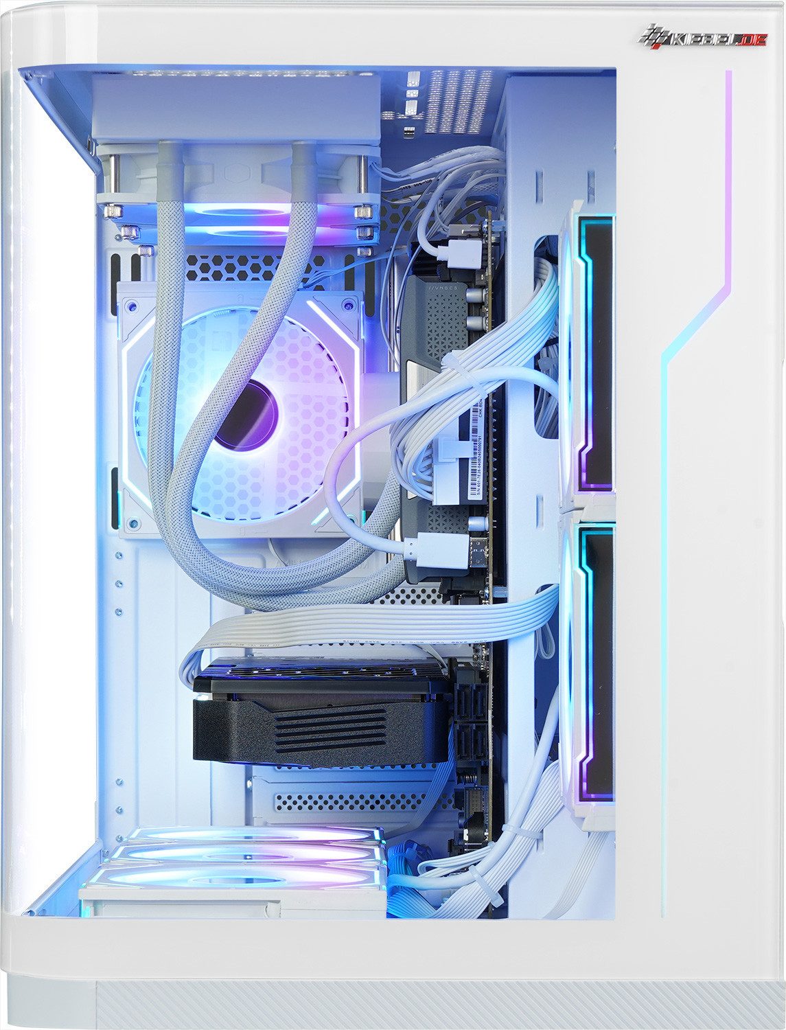 Kiebel Curve Elite Plus Gaming-PC (AMD Ryzen 7 AMD Ryzen 7 7800X3D, RTX 5070, 32 GB RAM, 1000 GB SSD, Wasserkühlung, WLAN, RGB-Beleuchtung) – Bild 5 von 5