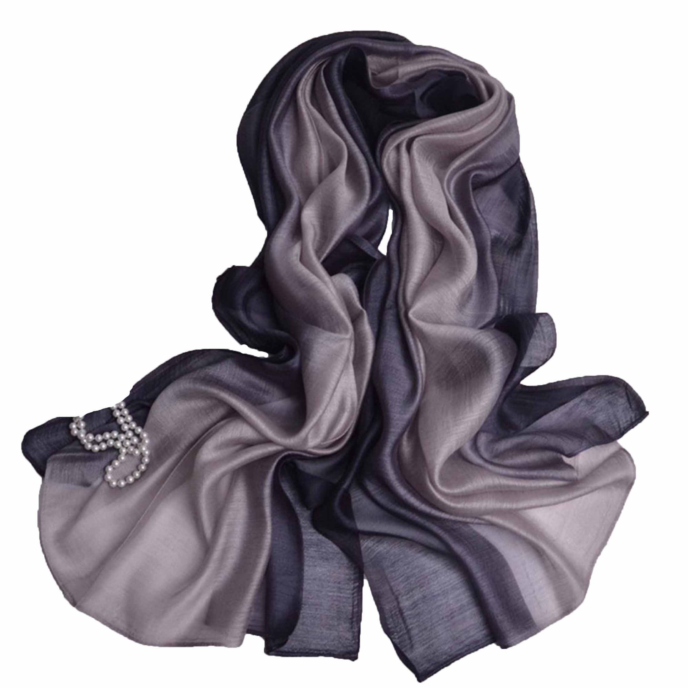 KINSI Modeschal Monochromer Farbverlauf Damenschal, Modeschal, Premium-Schal, Lang, leicht, Sonnenschutz, antiallergisch