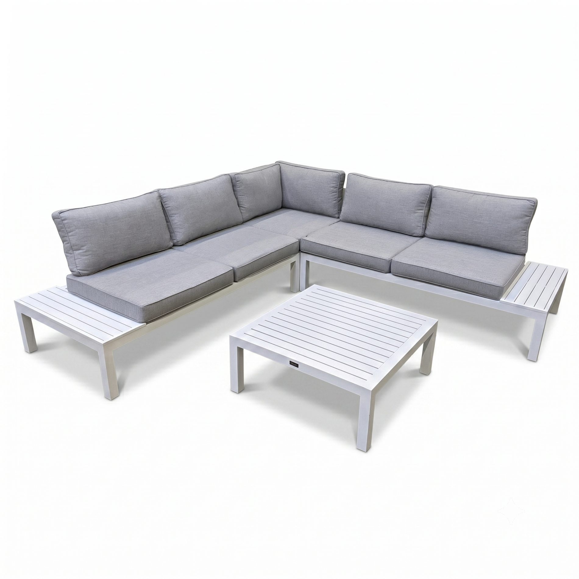 Home Islands Gartenlounge-Set Laos, Outdoor-Ecklounge, Gartensofa mit Tisch, (Spar-Set, 4-tlg), Ablagen Aluminium, mehrere Stellvarianten möglich