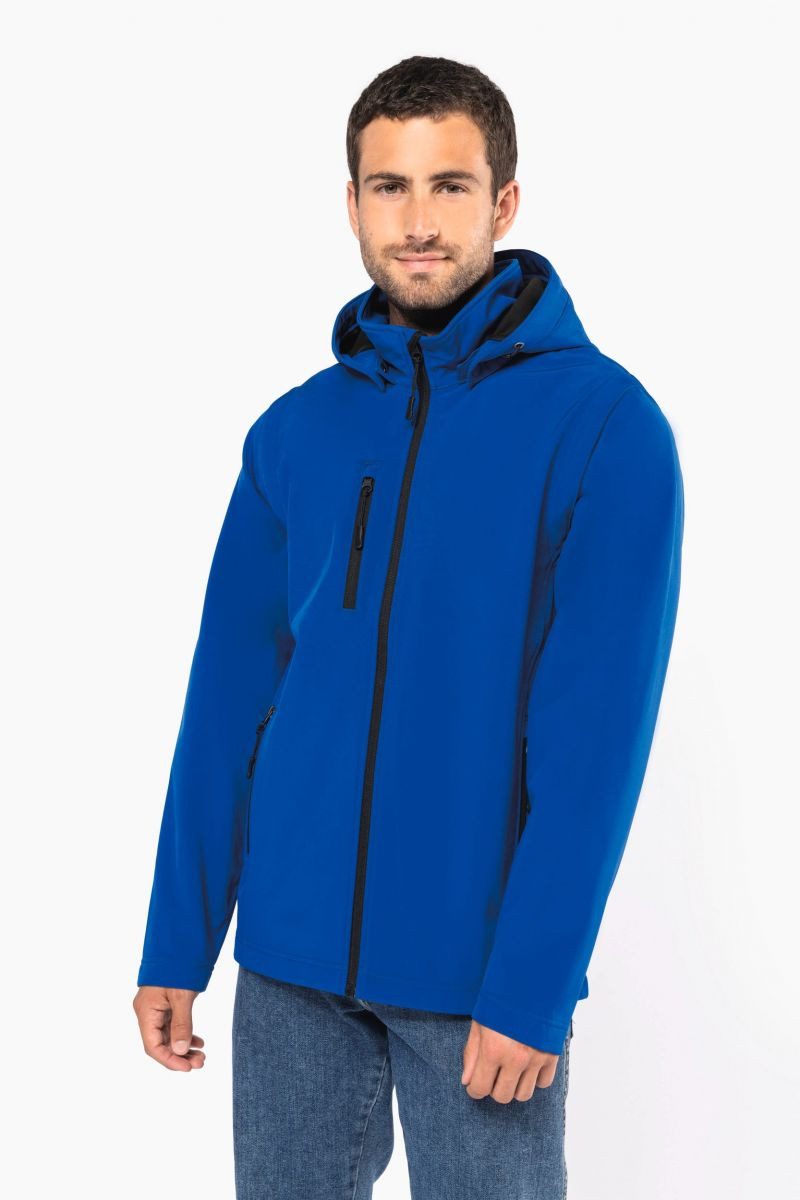 Kariban Softshelljacke 3-lagige Unisex-Softshell-Jacke mit Kapuze und abneh günstig online kaufen