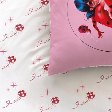 Bettwäsche Miraculous Ladybug 135x200 + 80x80 cm, 100 % Baumwolle, MTOnlinehandel, Renforcé, 2 teilig, Kinderbettwäsche für alle Miraculous und Tikki Fans, Mädchenzimmer