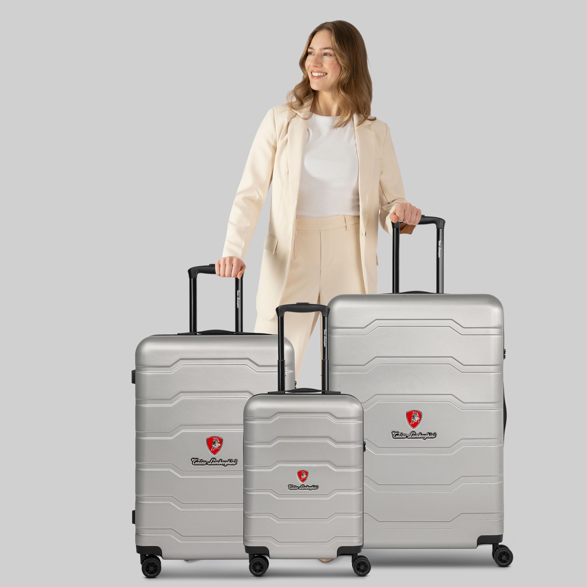 Tonino Lamborghini Trolleyset Bologna, 4 Rollen, (3-teilig, 3 tlg), ABS günstig online kaufen