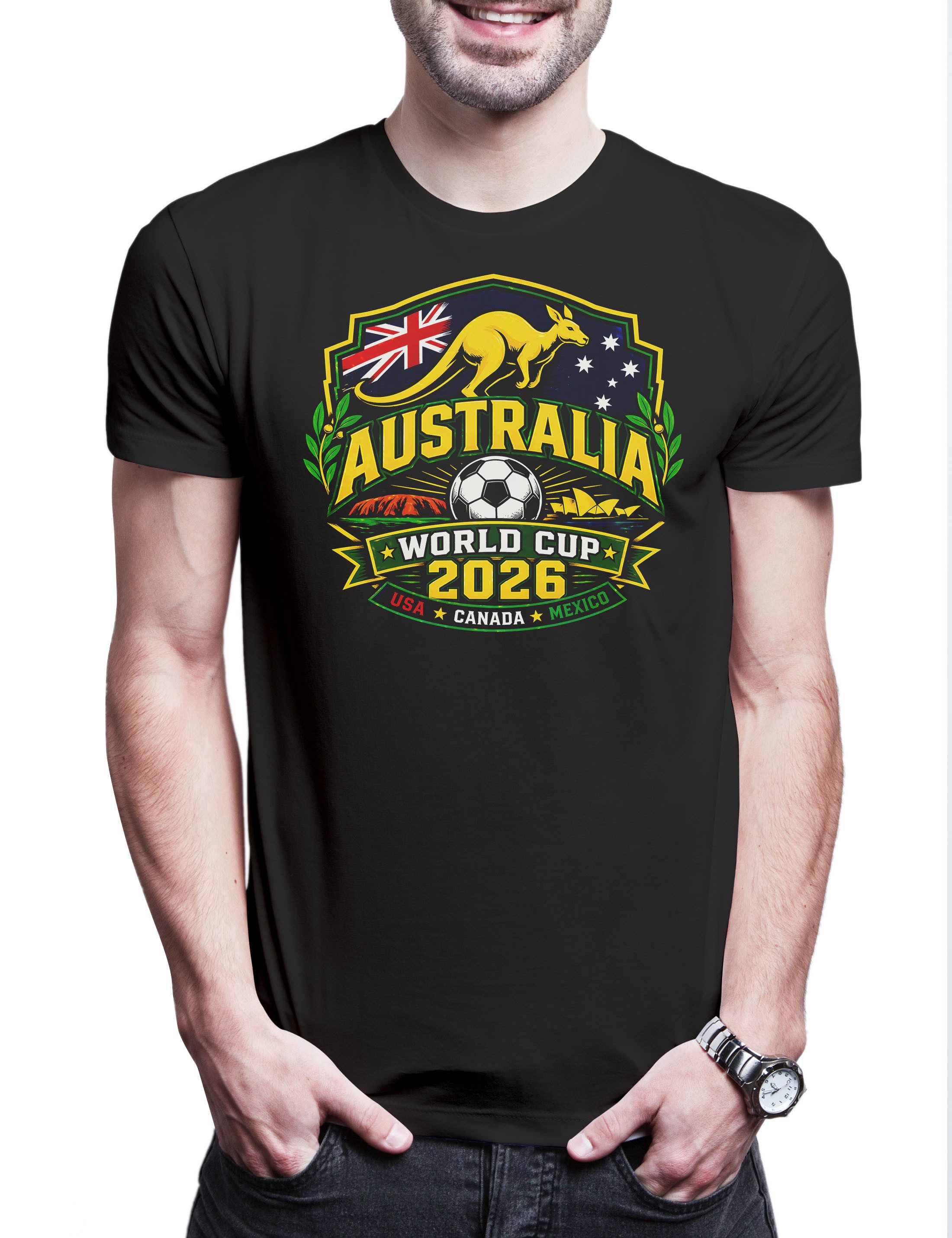 Urban Backwoods Print-Shirt Team Australia 1 Herren T-Shirt Australien Outback Sydney Fußball WM (1-tlg) Soccer Football Turnier 2026