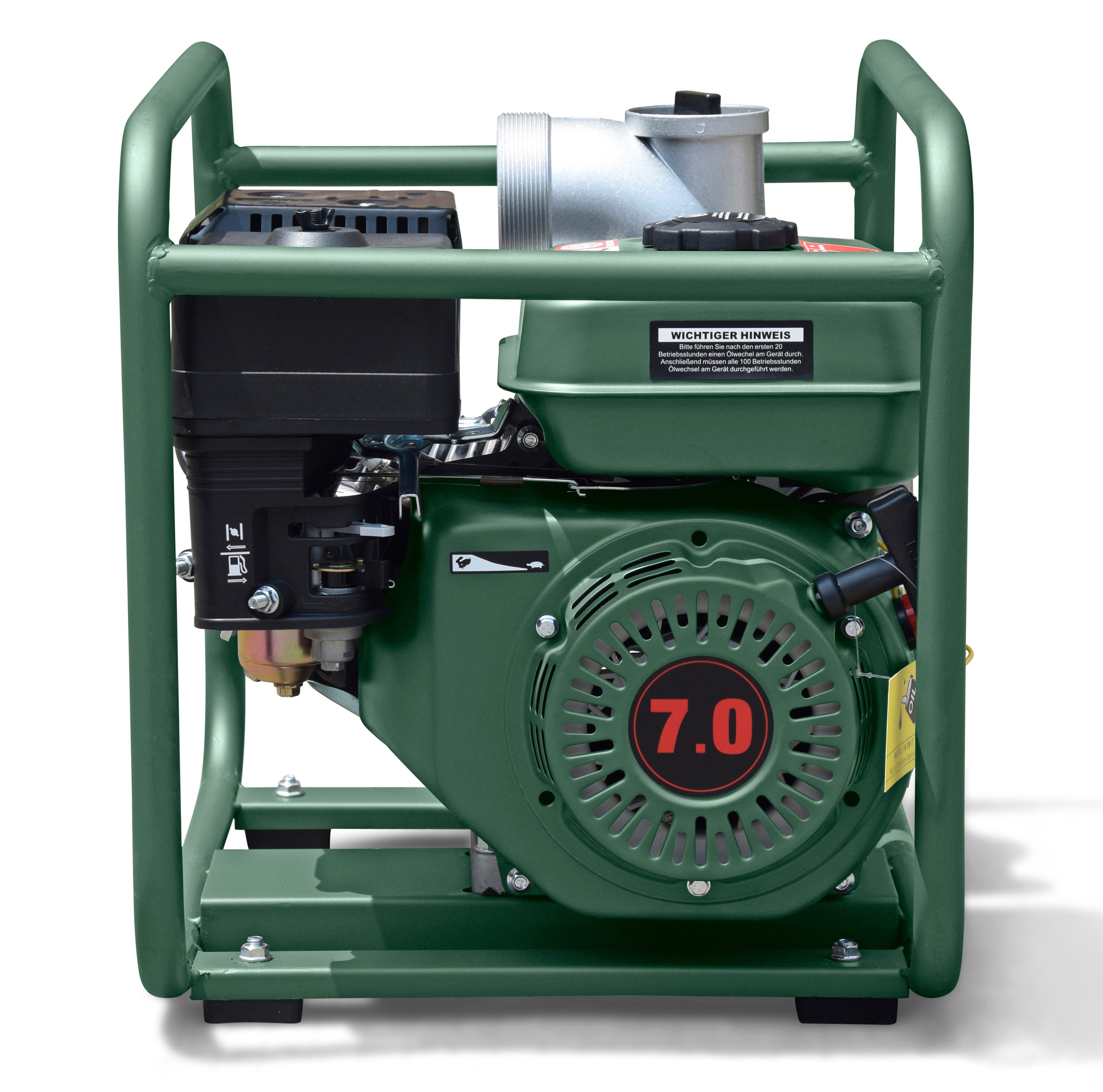 DeTec. Schmutzwasserpumpe Benzin Wasserpumpe Gartenpumpe 3" Zoll 60.000 L/h, Wartungsarme Teichpumpe mit hoher Durchflussrate, autark & robust