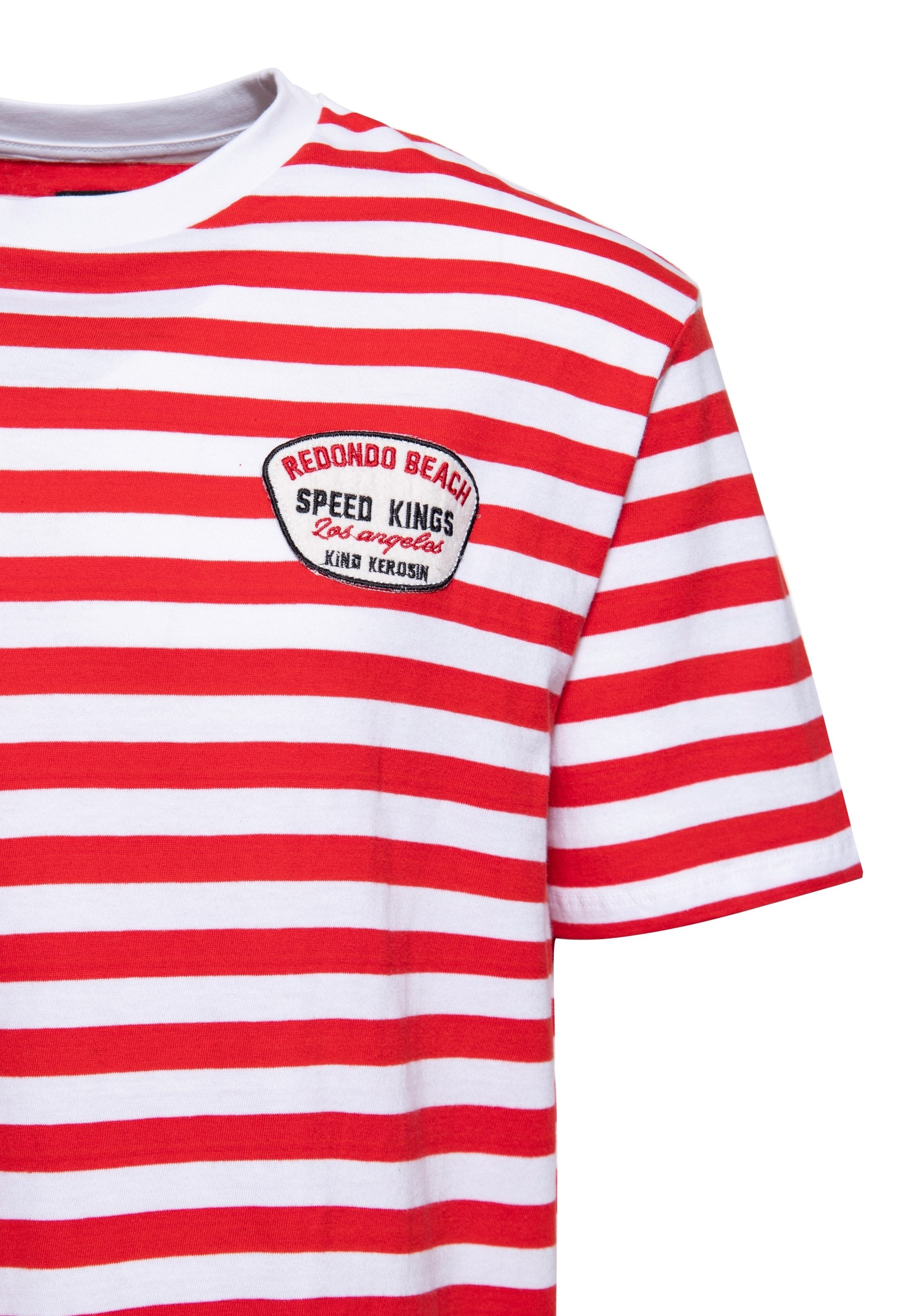 KingKerosin Print-Shirt Redondo Beach - Speed Kings (1-tlg) mit Bretonstreifen
