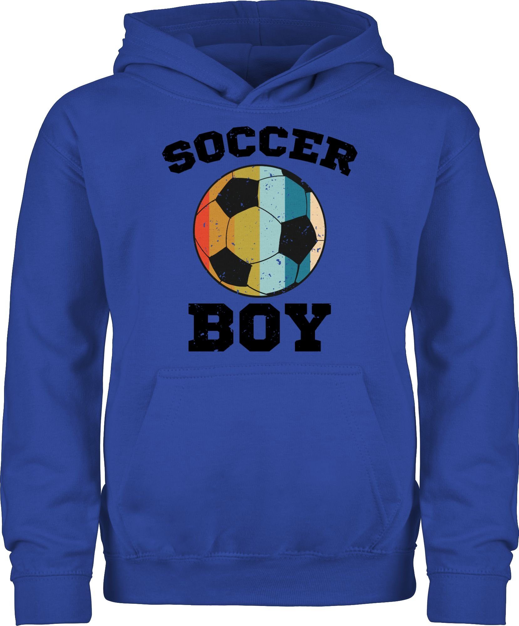 Shirtracer Hoodie Soccer Boy Vintage 2 Kinder Royalblau Sport Kleidung