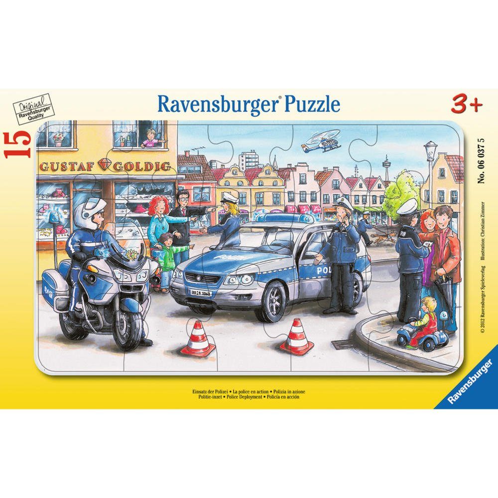 15 Ravensburger Polizei Rahmenpuzzle Einsatz - Rahmenpuzzle, der Puzzleteile