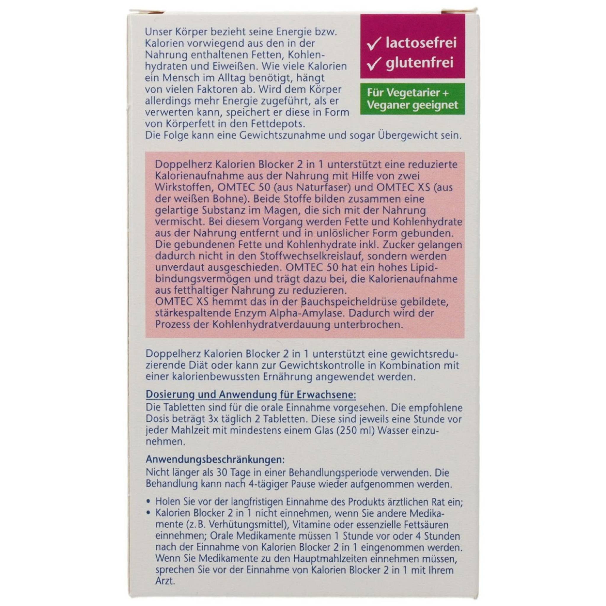 Doppelherz Kalorien Blocker 2in1 Tabletten 30 Stück PZN 17396255 Tabletten