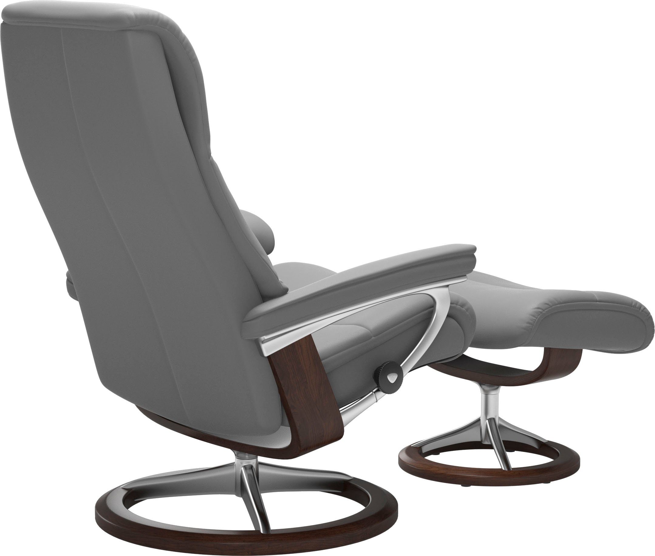 Signature Stressless® mit Relaxsessel Relaxsessel Größe L,Gestell View Braun Hocker), (Set, Base, mit