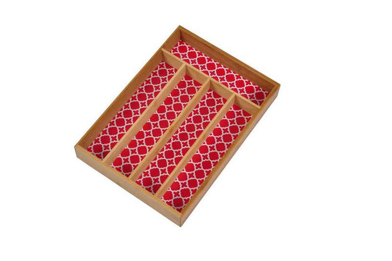 BURI Besteckkasten Besteckkasten aus Bambus 35x25x5cm Besteckeinsatz Schubladeneinsatz Be