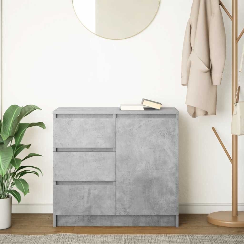 vidaXL Sideboard Sideboard mit Schublade Betongrau 71x35x65 cm Holzwerkstoff (1 St) – Bild 3 von 5