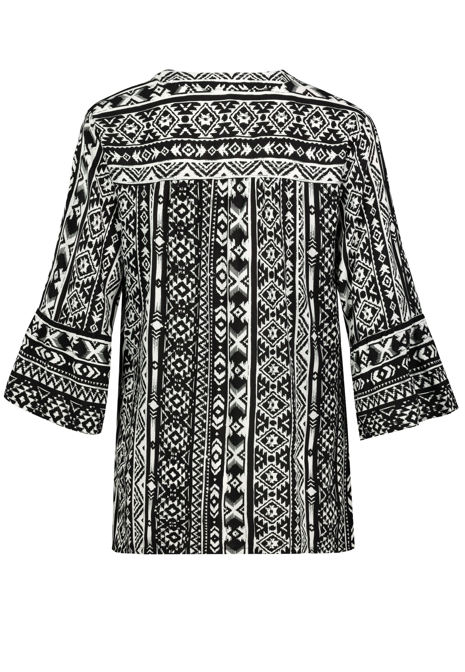 SUBLEVEL Blusenshirt Ethnomuster, Drei-Viertel-Ärmel, V-Ausschnitt Boho-Eth günstig online kaufen