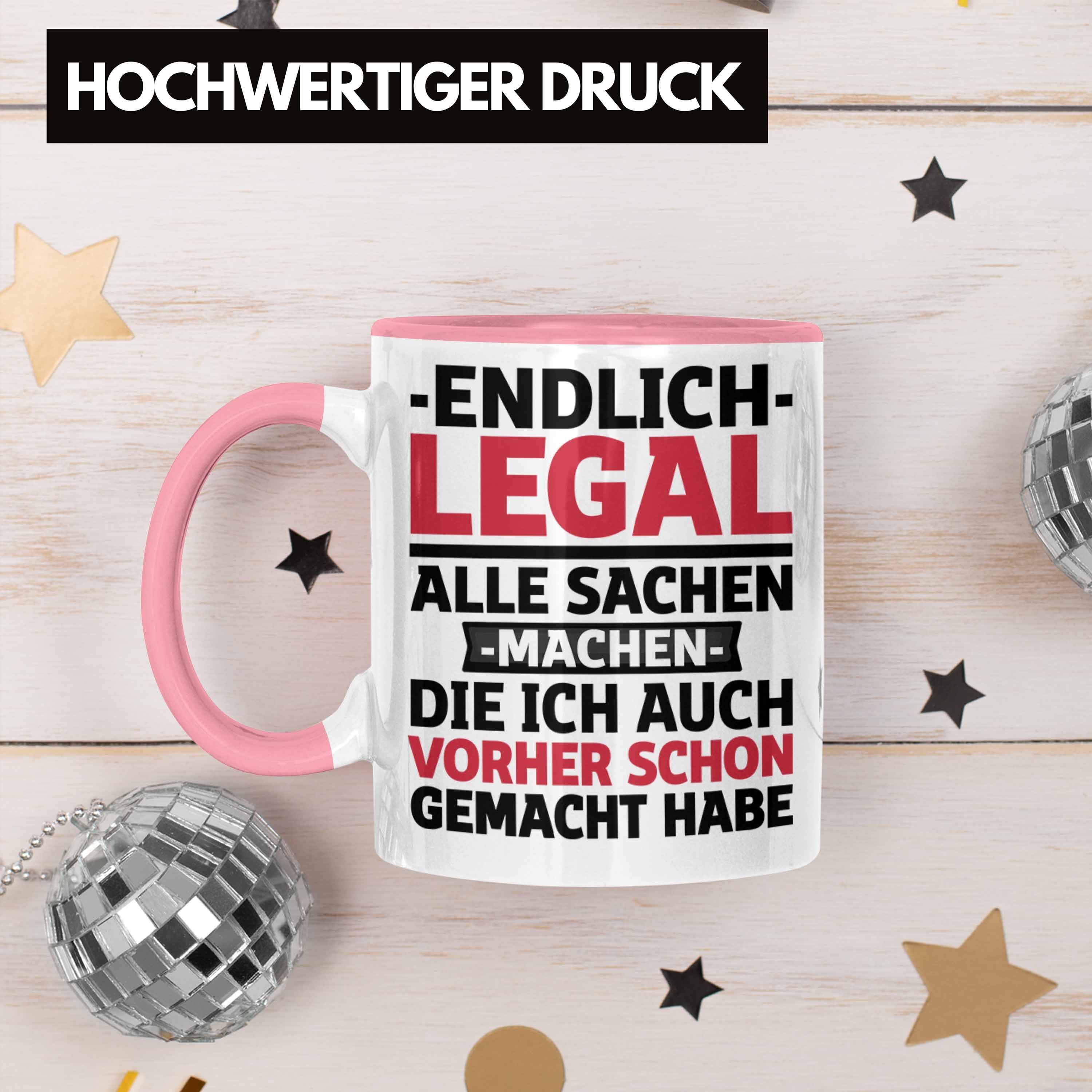 Trendation Geschenk Geburtstag Tasse Frauen Rosa 18er S Lustig Geschenkidee Tasse 18. Männer