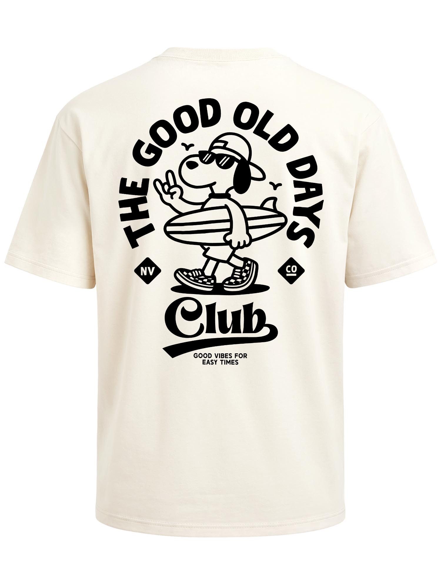 Neverless Oversize-Shirt Herren T-Shirt - Good old Days - Oversized Relaxed Fit Sommer Fashion mit Print