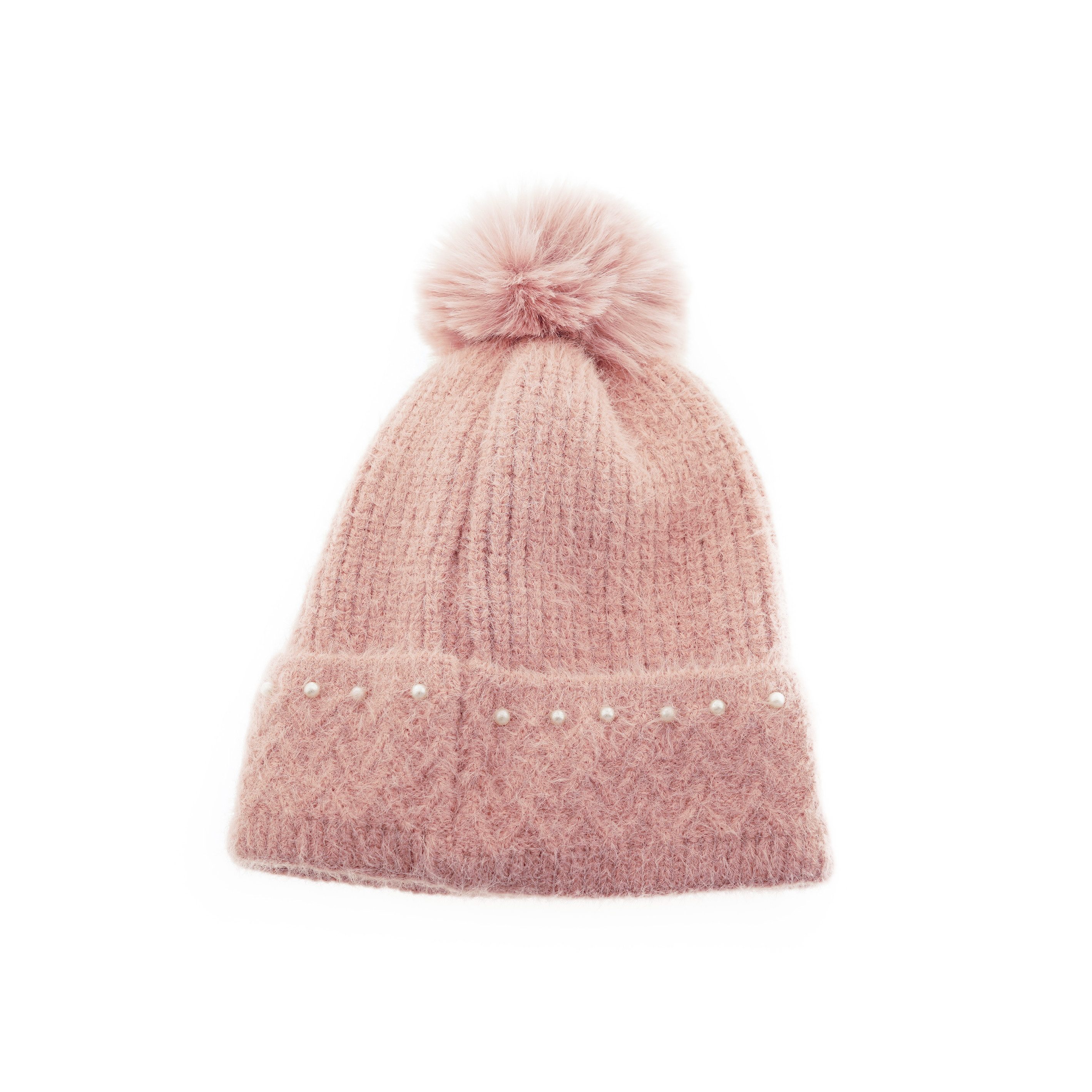 Faera Bommelmütze Strickmütze mit Perlen bestickt günstig online kaufen
