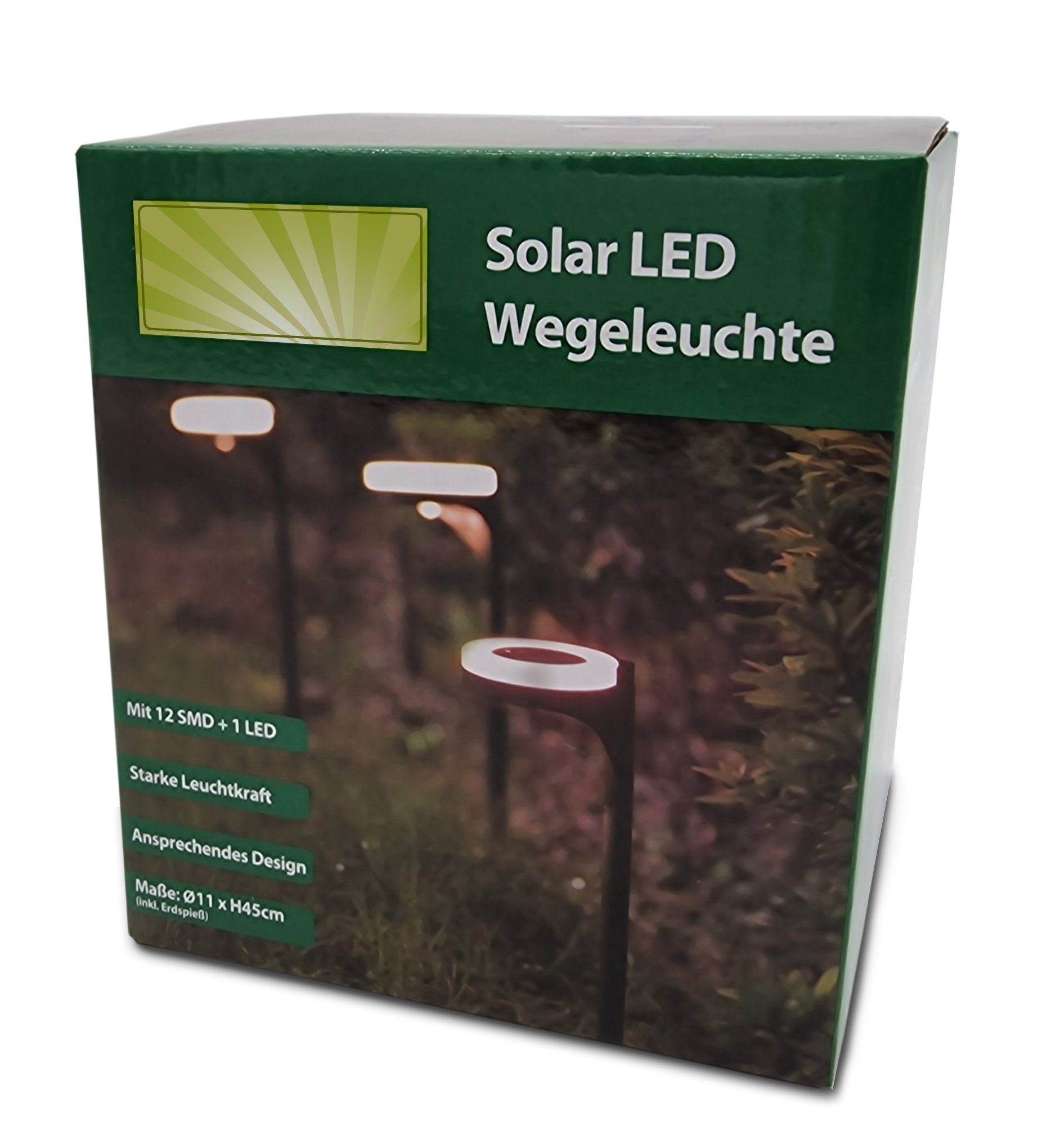 Solar Einschalt-Automatik - LED Spetebo Set, warmweiß, Gehweg mit LED, LED warmweiß 2er Solarleuchte Leuchte
