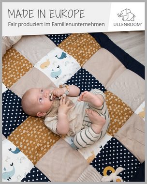 Krabbeldecke Baby Krabbeldecke "Wale" (Made in EU), ULLENBOOM ®, Dick gepolstert, Außenstoff 100% Baumwolle, in verschiedenen Größe
