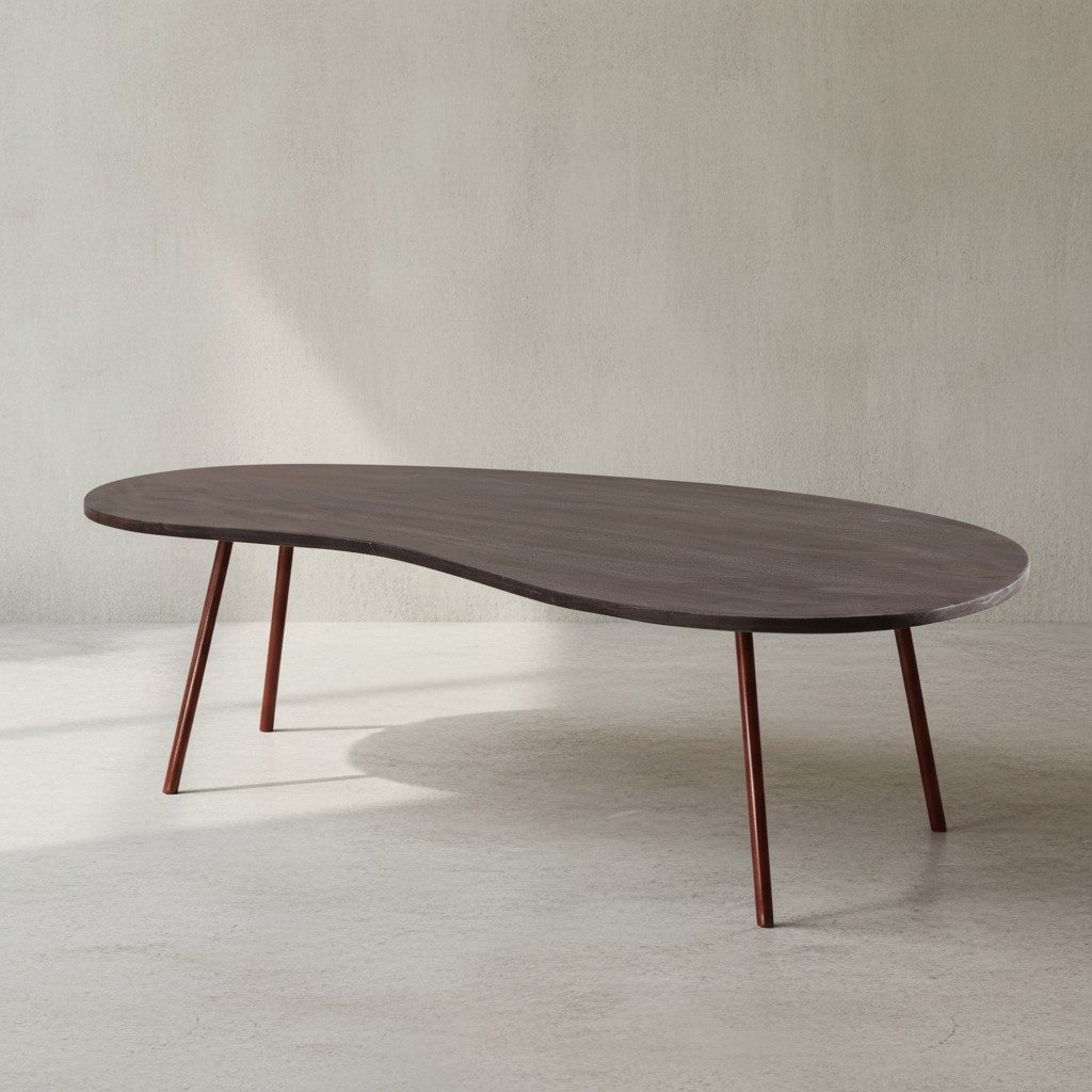 KADIMA DESIGN Couchtisch Retro-Kaffeetisch CALABRIA - Massivholz, Metallbeine, pflegeleicht