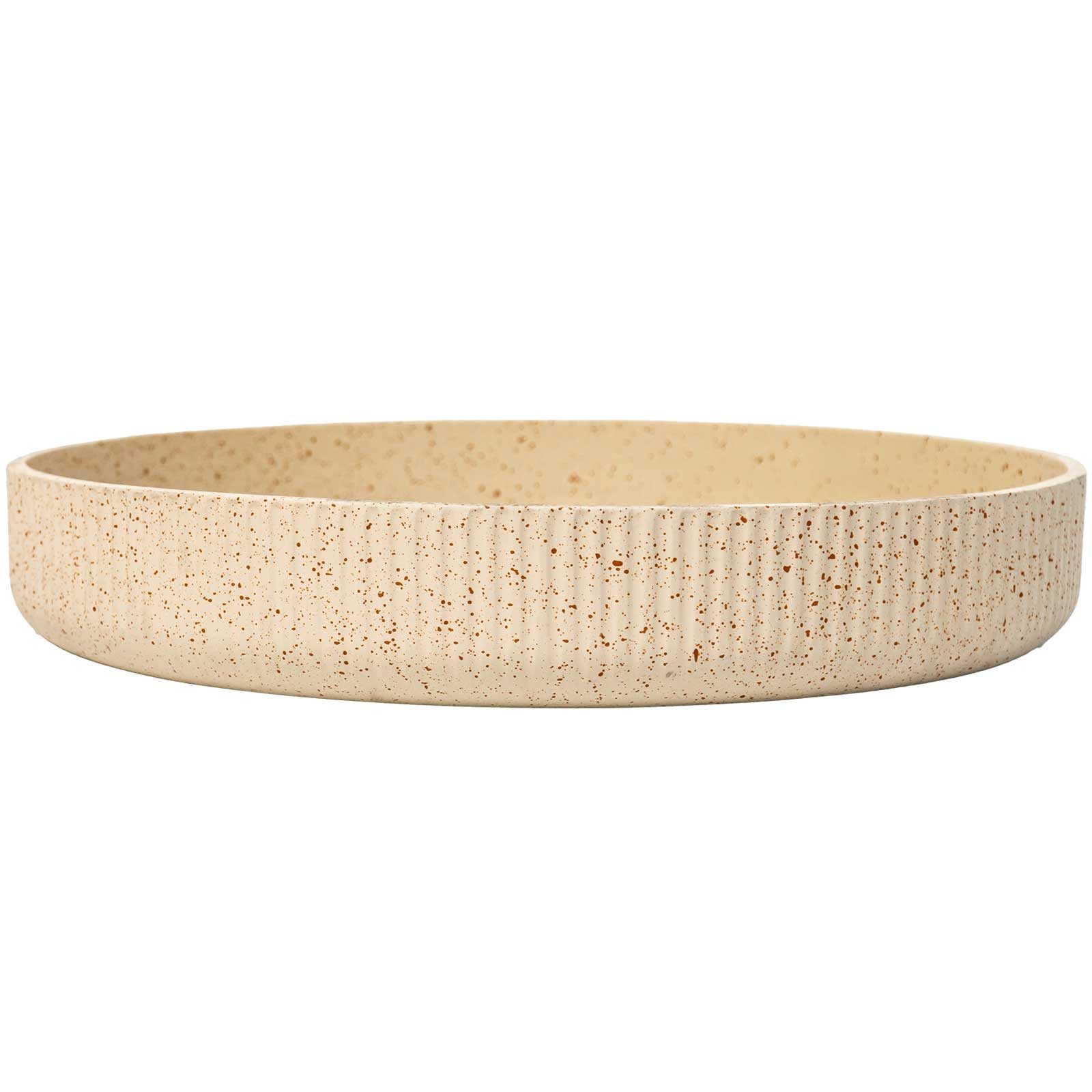 VIVANNO Pflanzschale Fiberglas ORYVEN CUT Schale - Arbanebeige Matt (1 St), 30x5 cm