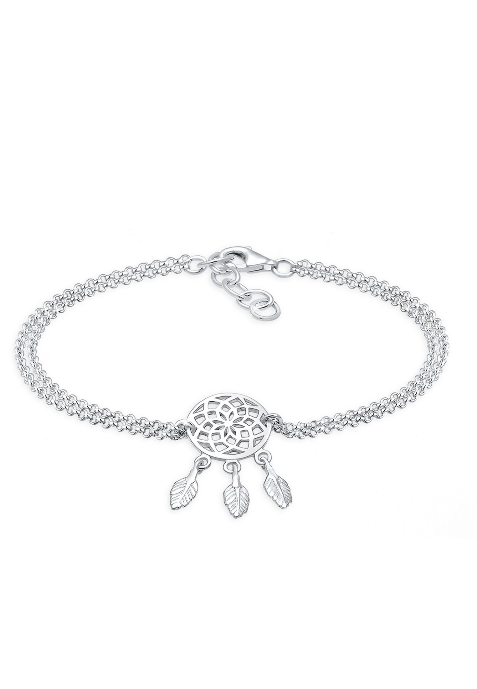 Armband Boho Traumfänger Feder 925 Sterling Silber