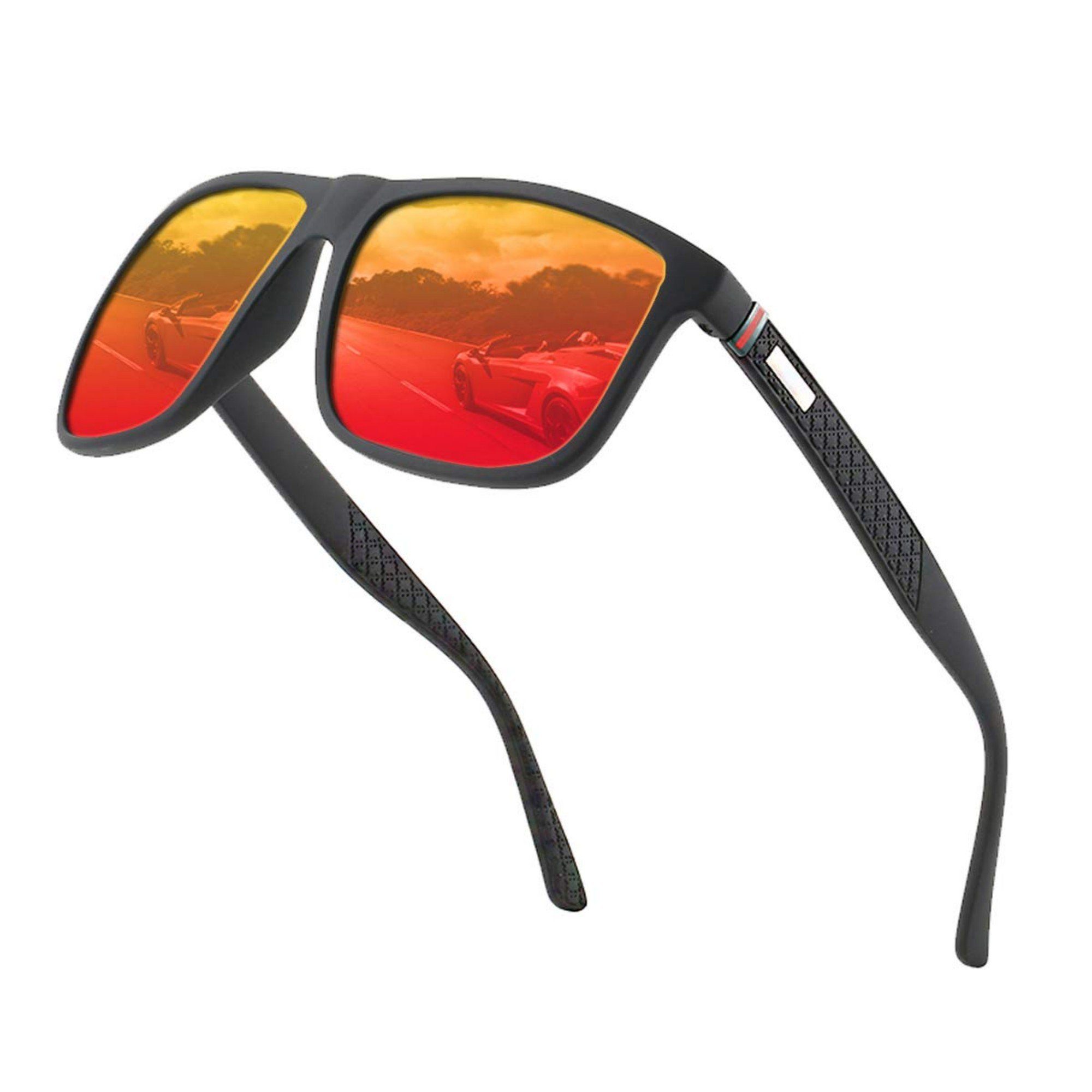 Fliegerbrille Vintage gerahmte (Premium Damen farbige Unisex Herren Piloten Eisschwarz UV400 Schutz Tisoutec Sonnenbrille mit -Pilotenbrille-Polarisiert Sonnenbrille Gläser Fahrerbrille) Metallrahmen Schwarz Schwarz Tee Sonnenbrillen