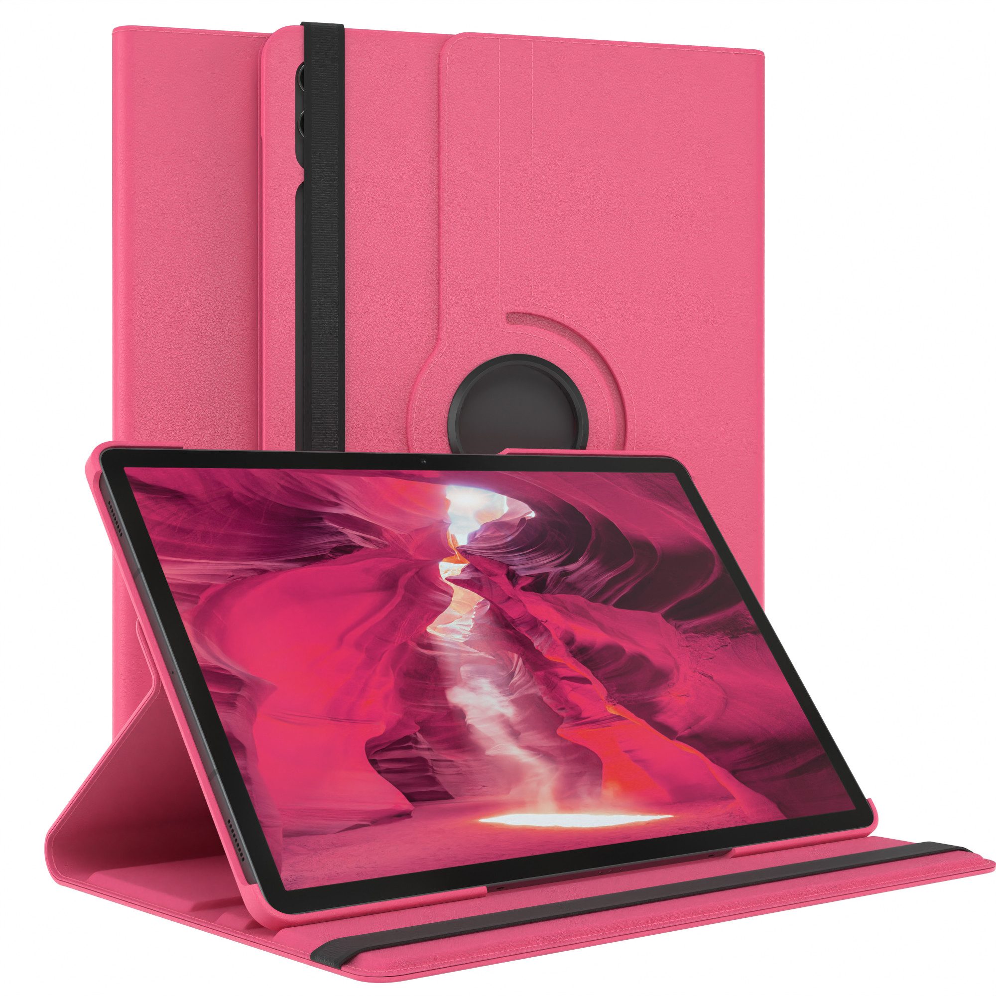 EAZY CASE Tablet-Hülle Rotation Case für Galaxy Tab S9 Plus Rotationcase 12,4 Zoll, Klapphülle zum Aufstellen Rundum Hülle Book Tablet Slim Klappcase Pink