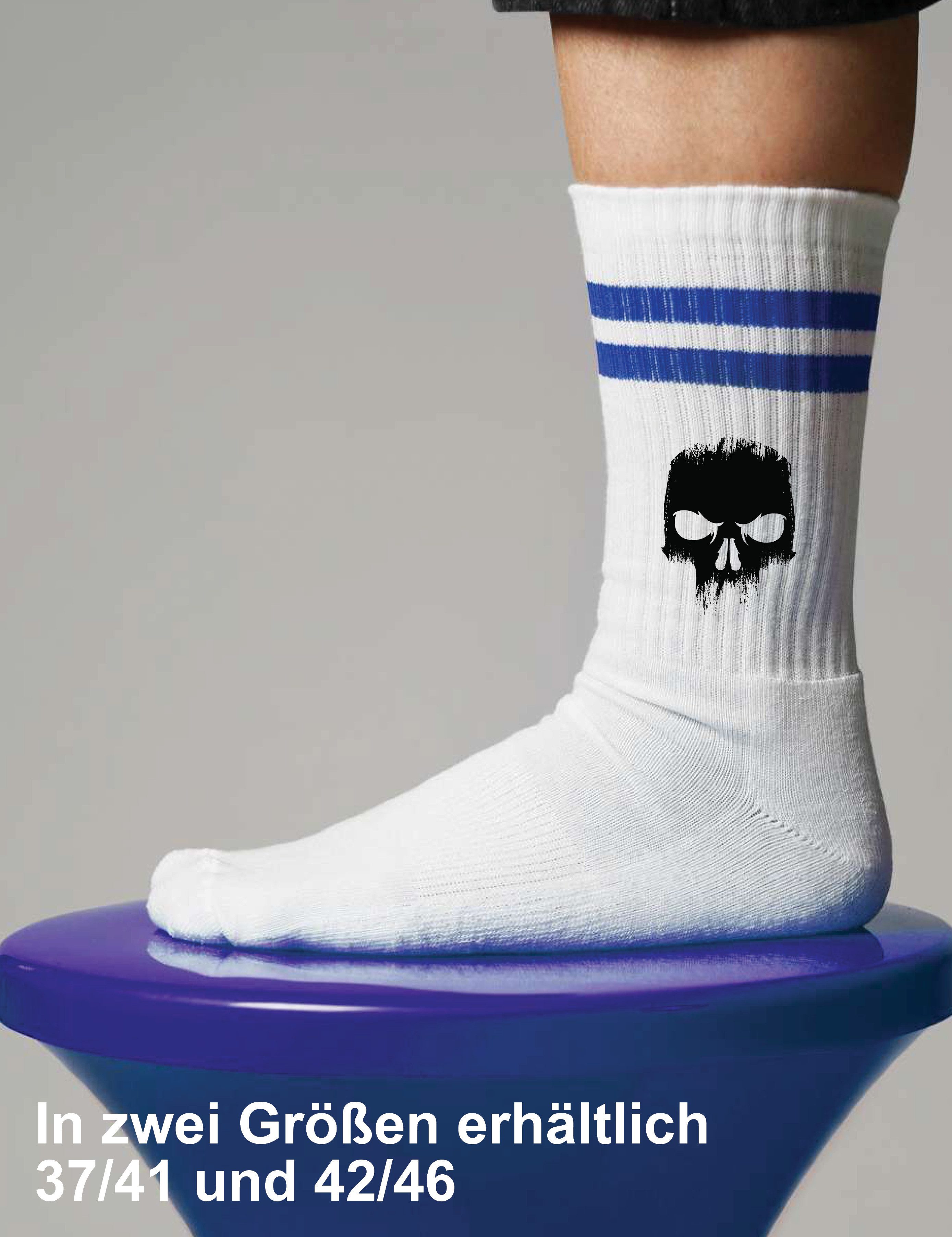 Youth Designz Tennissocken Unisex Socken "Angry Skull" Aufdruck lustig Geschenk Statement mit verstärkter Verse und Zehenbereich