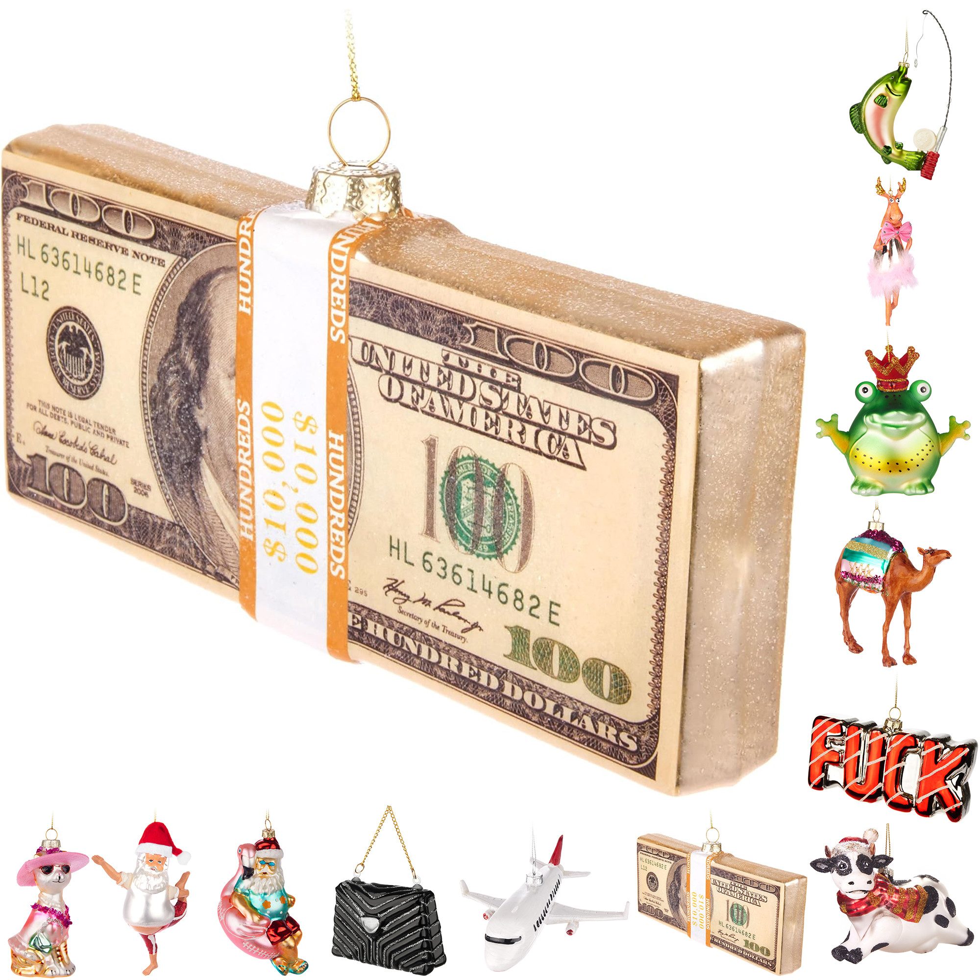 BRUBAKER Weihnachtsbaumkugel Handbemalte Weihnachtskugel - viele lustige Mo günstig online kaufen