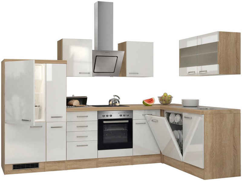 Flex-Well Küchenzeile Florenz, mit E-Geräten, Gesamtbreite 310 x 170 cm