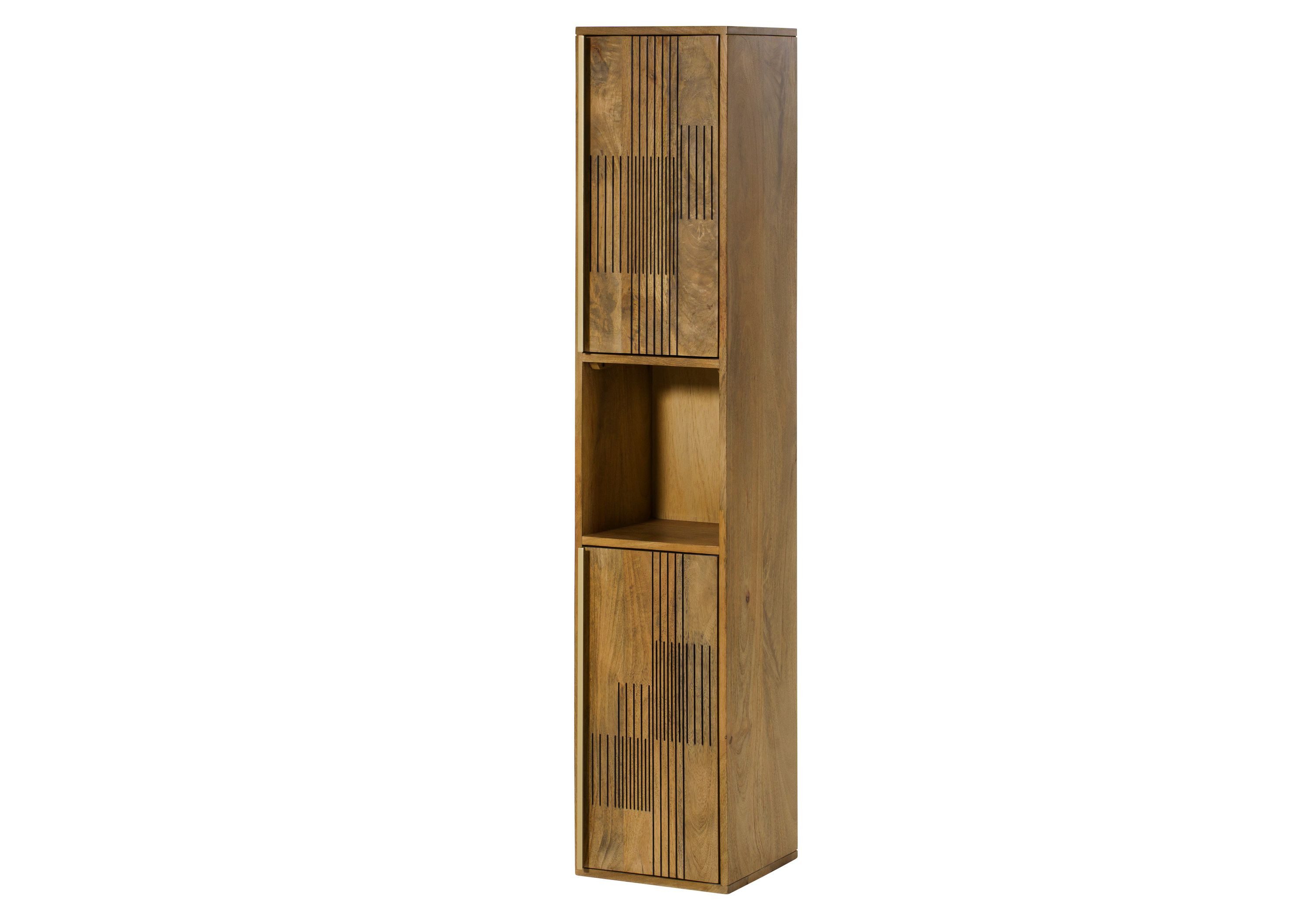 Massivmoebel24 Hängeschrank MIAMI (Mango 30x30x150 hellbraun geölt MIAMI #125) Mango 30x30x150 hellbraun geölt MIAMI #125