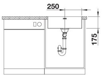 Blanco Edelstahlspüle SUPRA 500-IF/A R12, eckig, 50/54 cm, (1 St), zum wechselseitigen Einbau geeignet