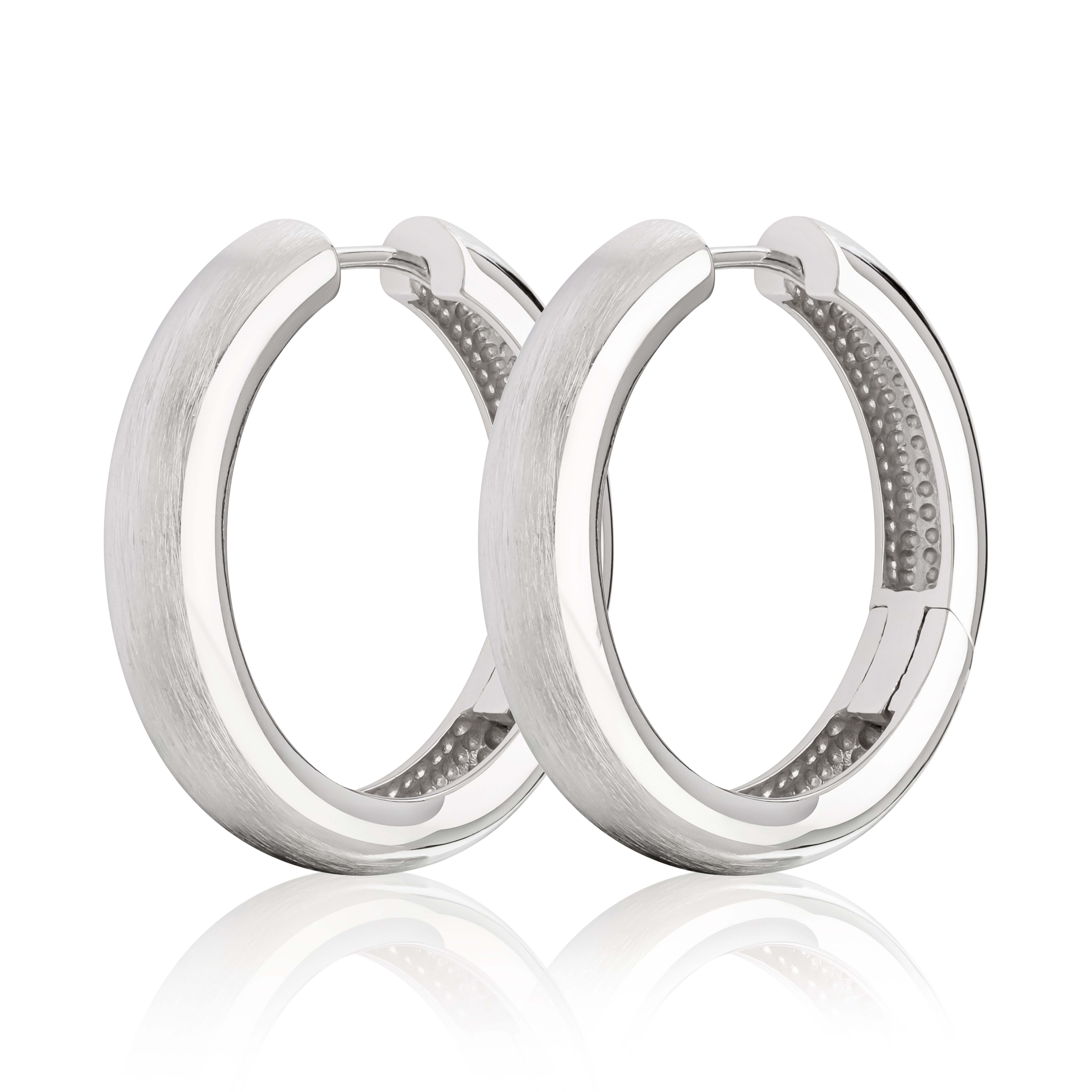 NKlaus Paar Ohrstecker Paar Ø 31mm 925 Sterling Silber Klappcreolen 6,0mm