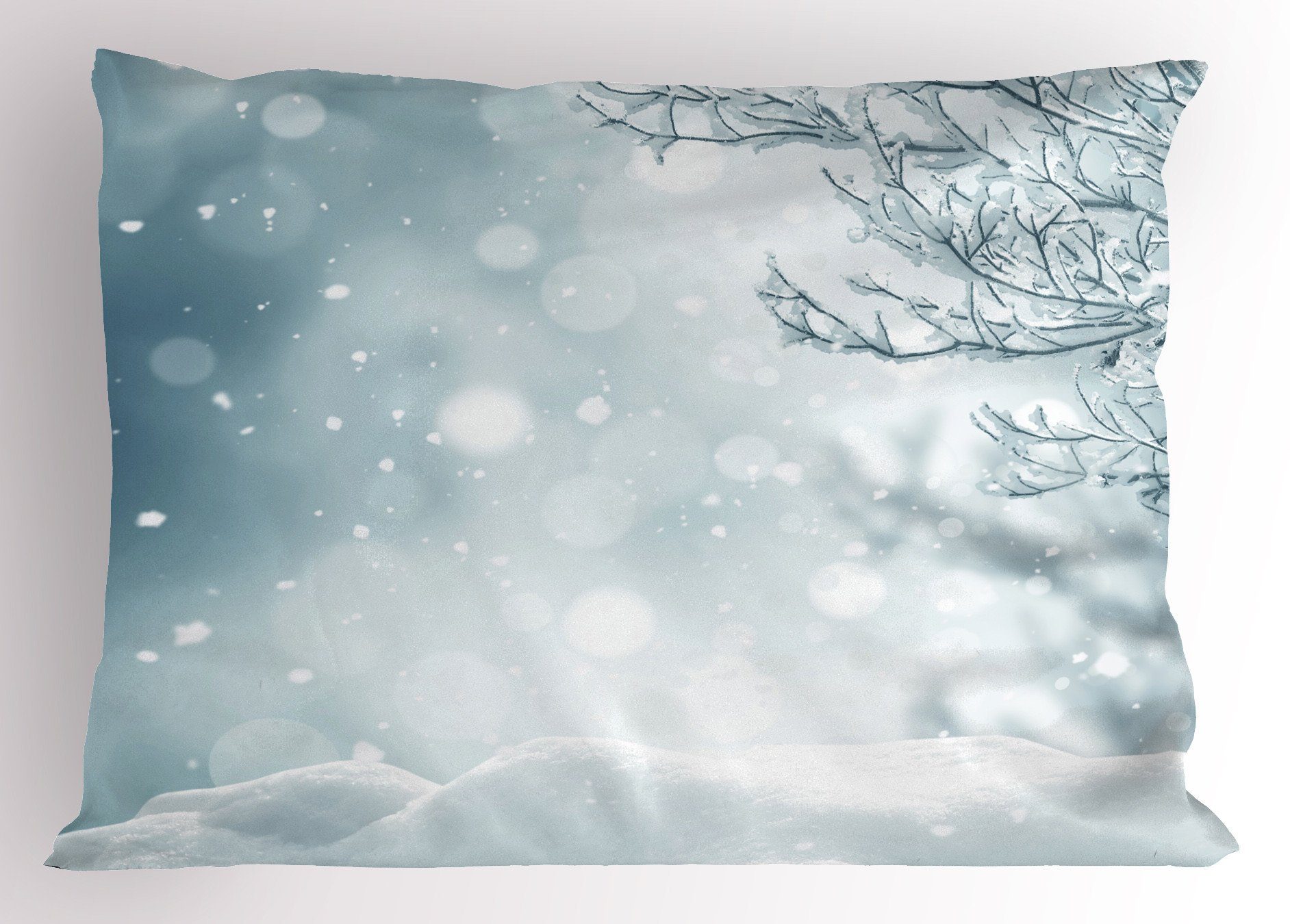 Kissenbezüge Dekorativer Standard King Size Gedruckter Kissenbezug, Abakuhaus (1 Stück), Winter Weihnachtszeit-Schnee